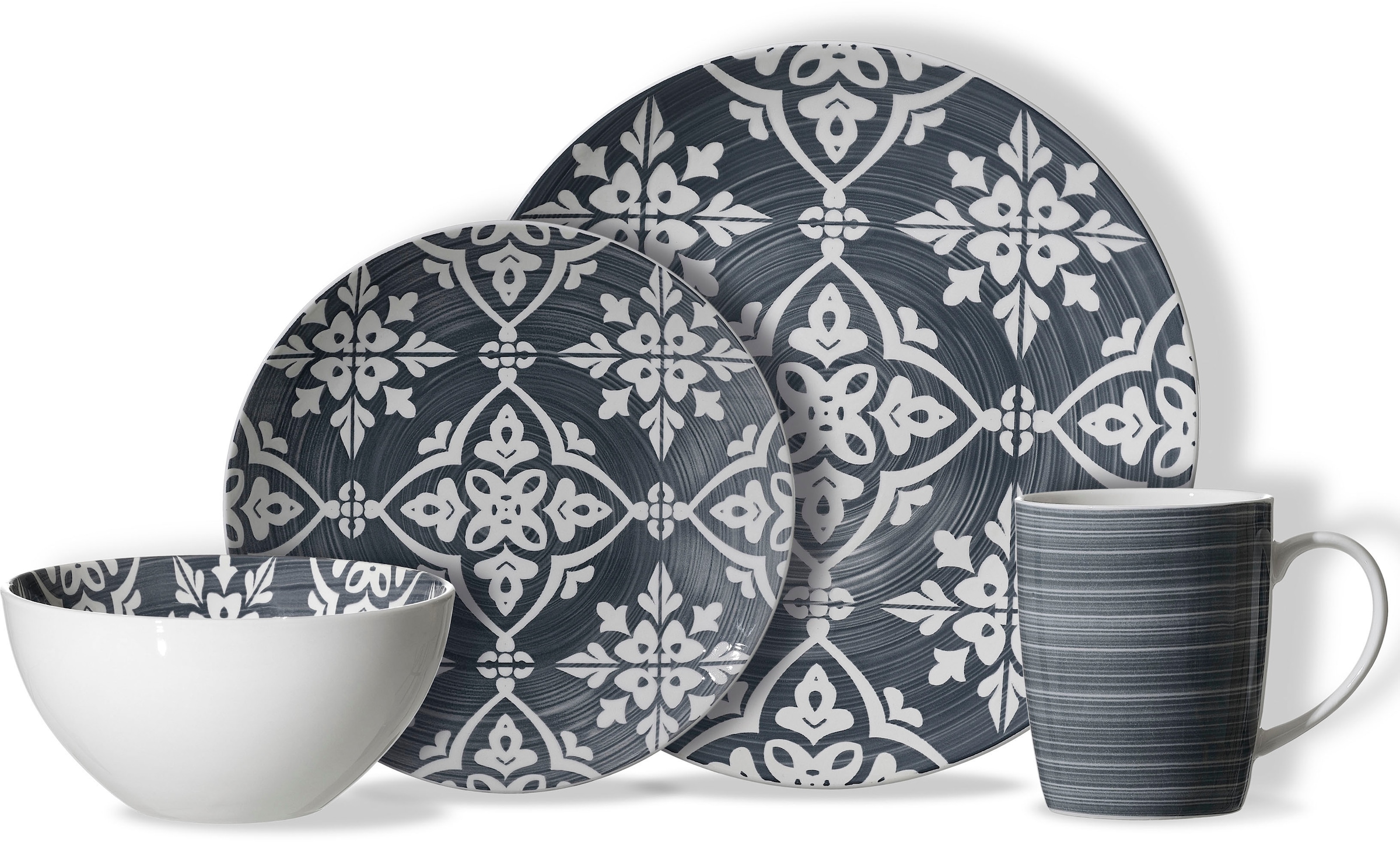 Ritzenhoff & Breker Kombiservice »Salina«, (Set, 16 tlg.), Geschirr-Set, Ornament-Dekor
