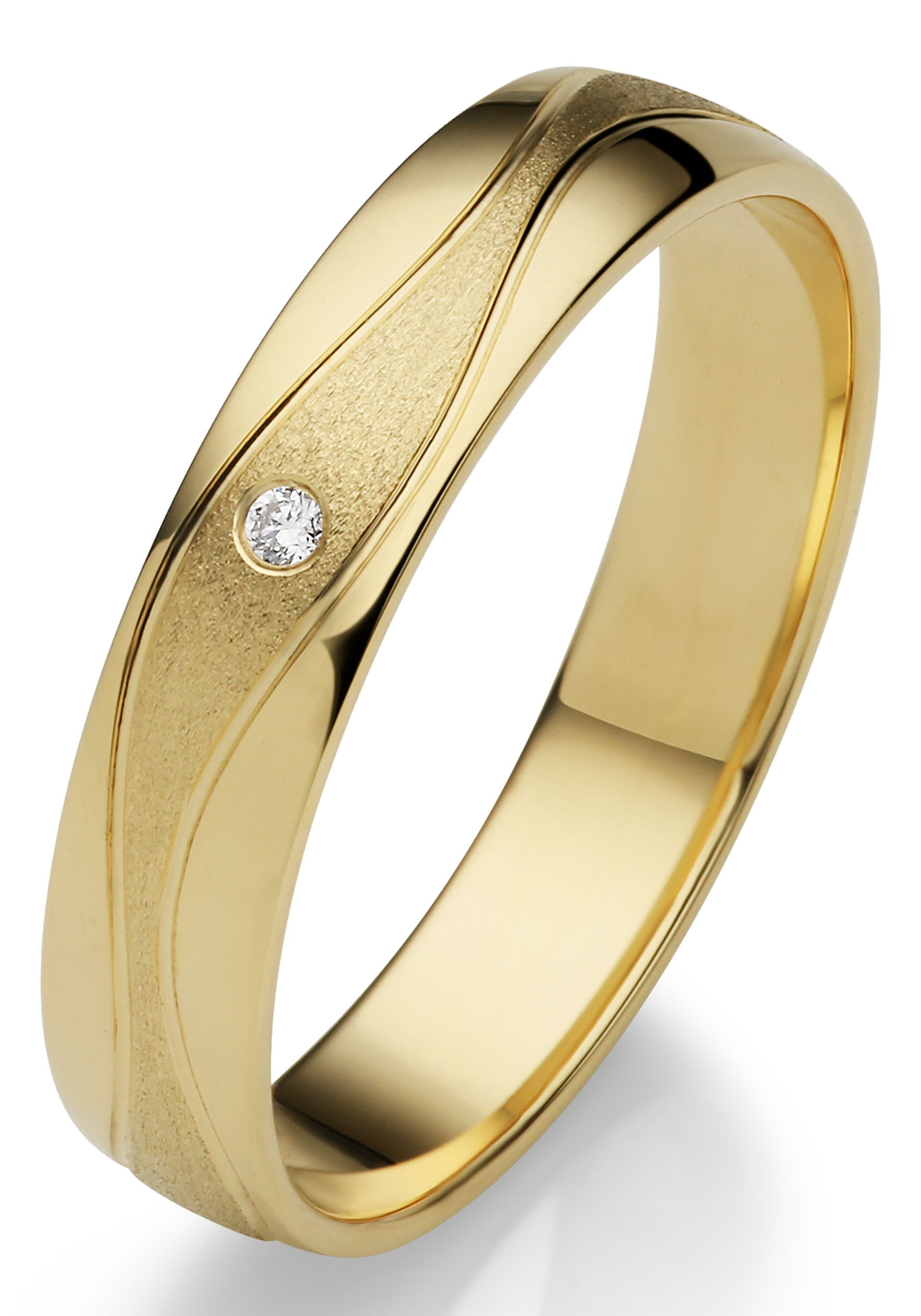 Firetti Trauring »Schmuck Geschenk Gold 375 Hochzeit Ehering "LIEBE"«, Made in Germany, wahlweise mit oder ohne Brillant