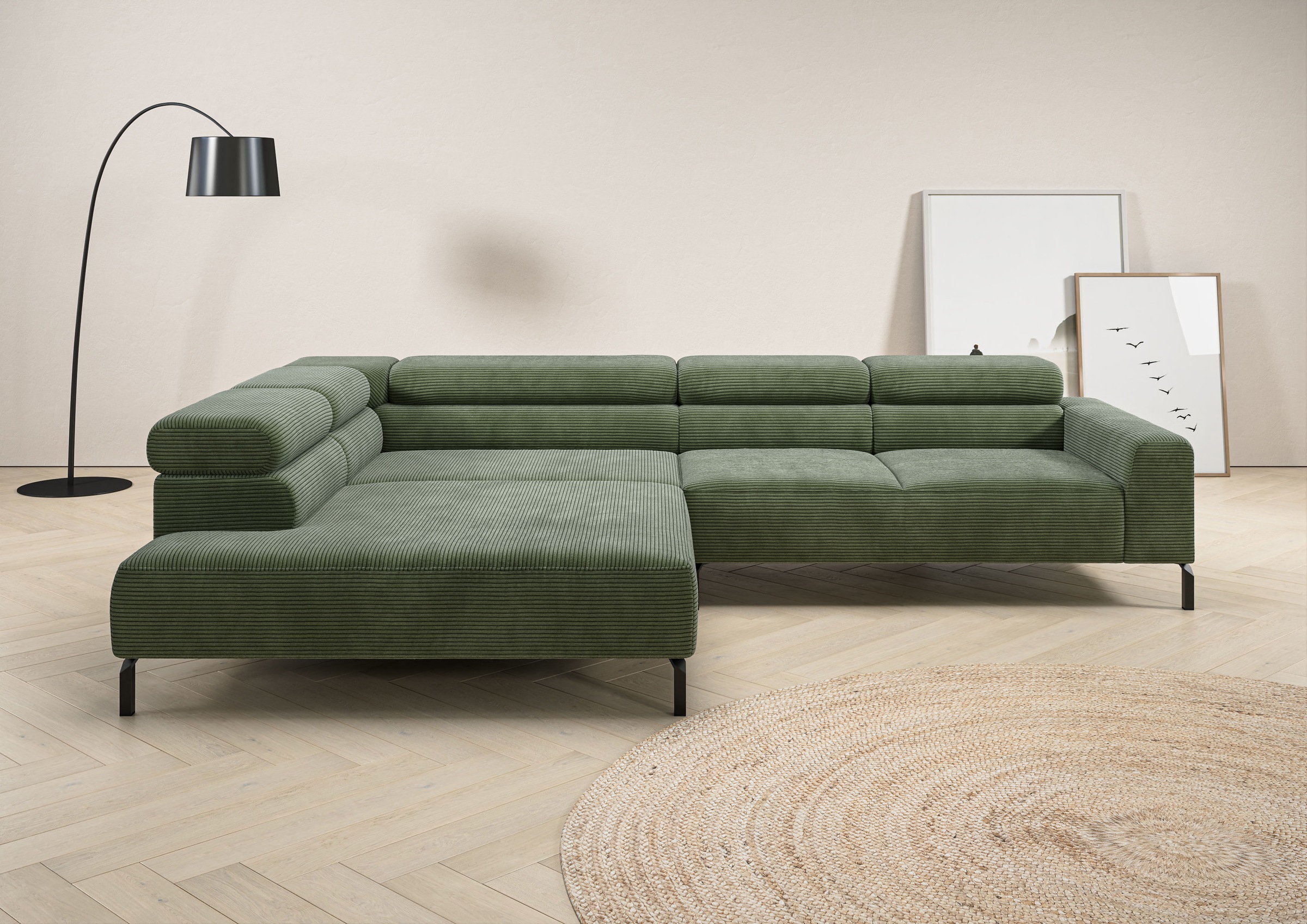 PLACES OF STYLE Ecksofa »Antonelli, L-Form, inkl. Kopfteilverstellung, Brei günstig online kaufen