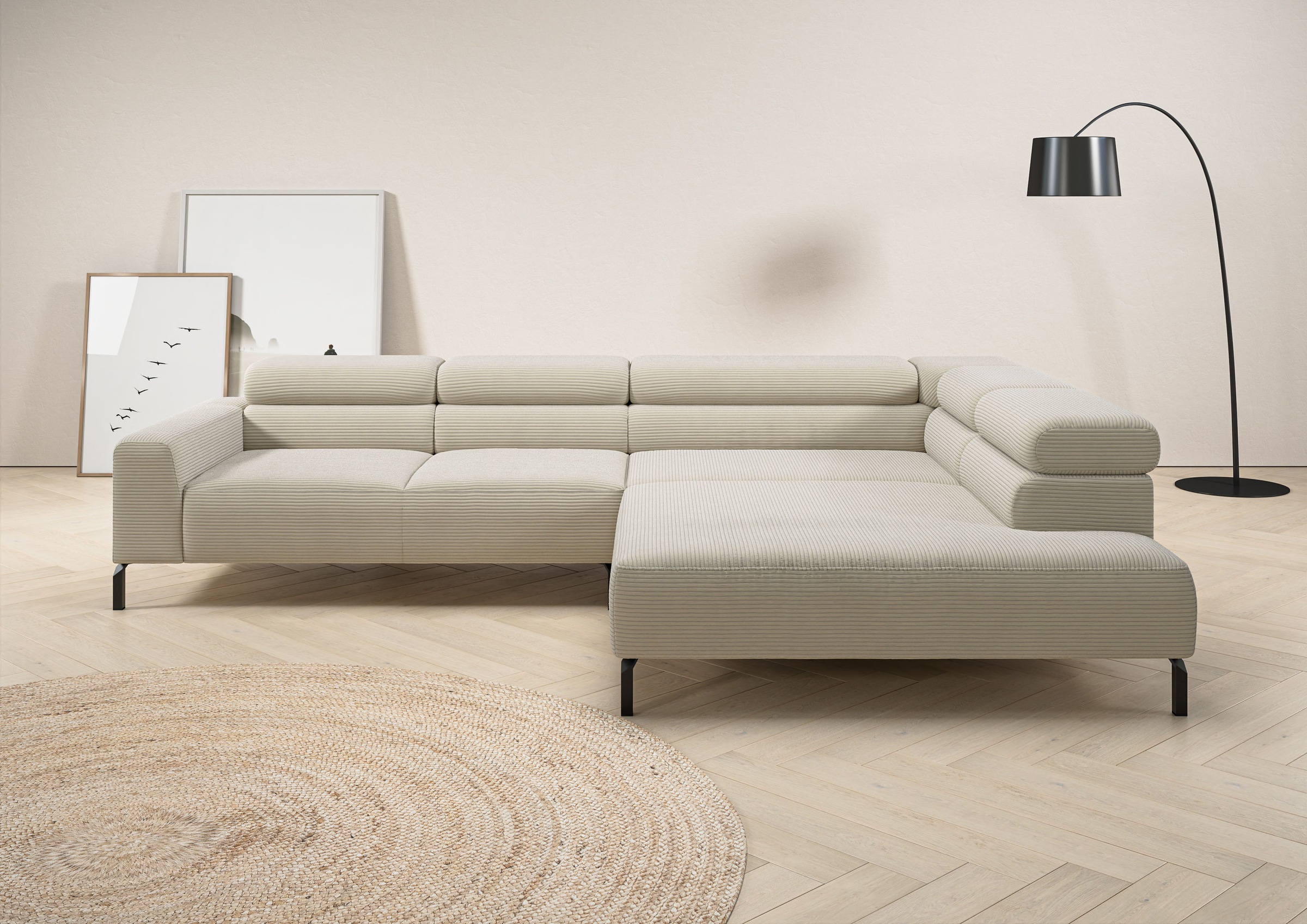 PLACES OF STYLE Ecksofa »Antonelli, L-Form, inkl. Kopfteilverstellung, Brei günstig online kaufen