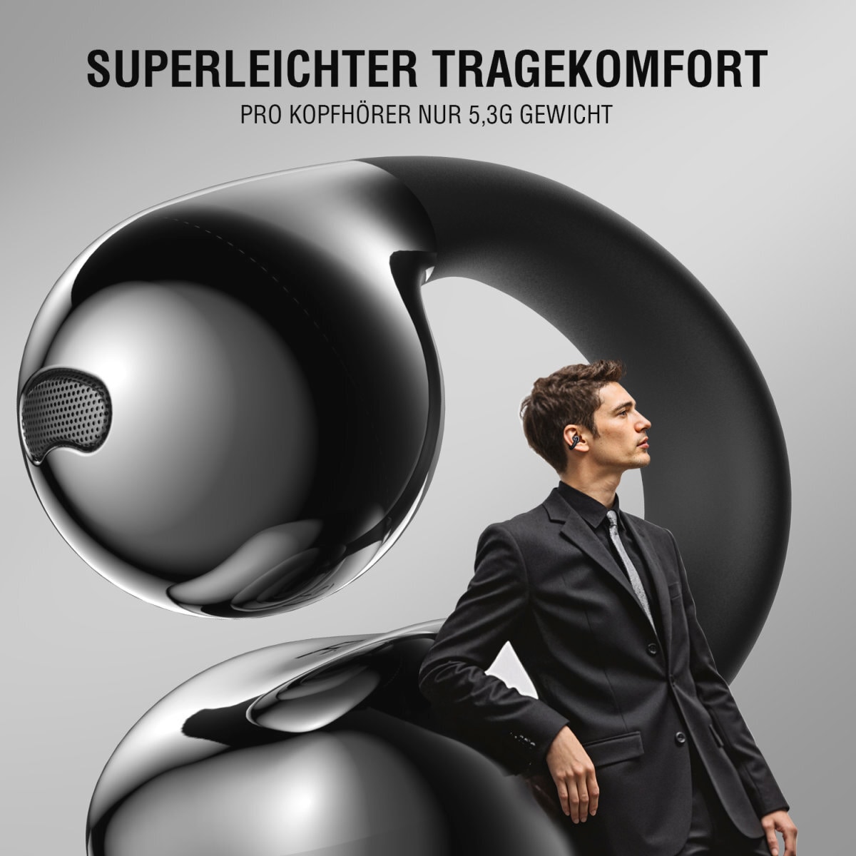4smarts Open-Ear-Kopfhörer »OWS Wireless Headset SkyBuds Clip«, A2DP Bluetooth, Freisprechfunktion