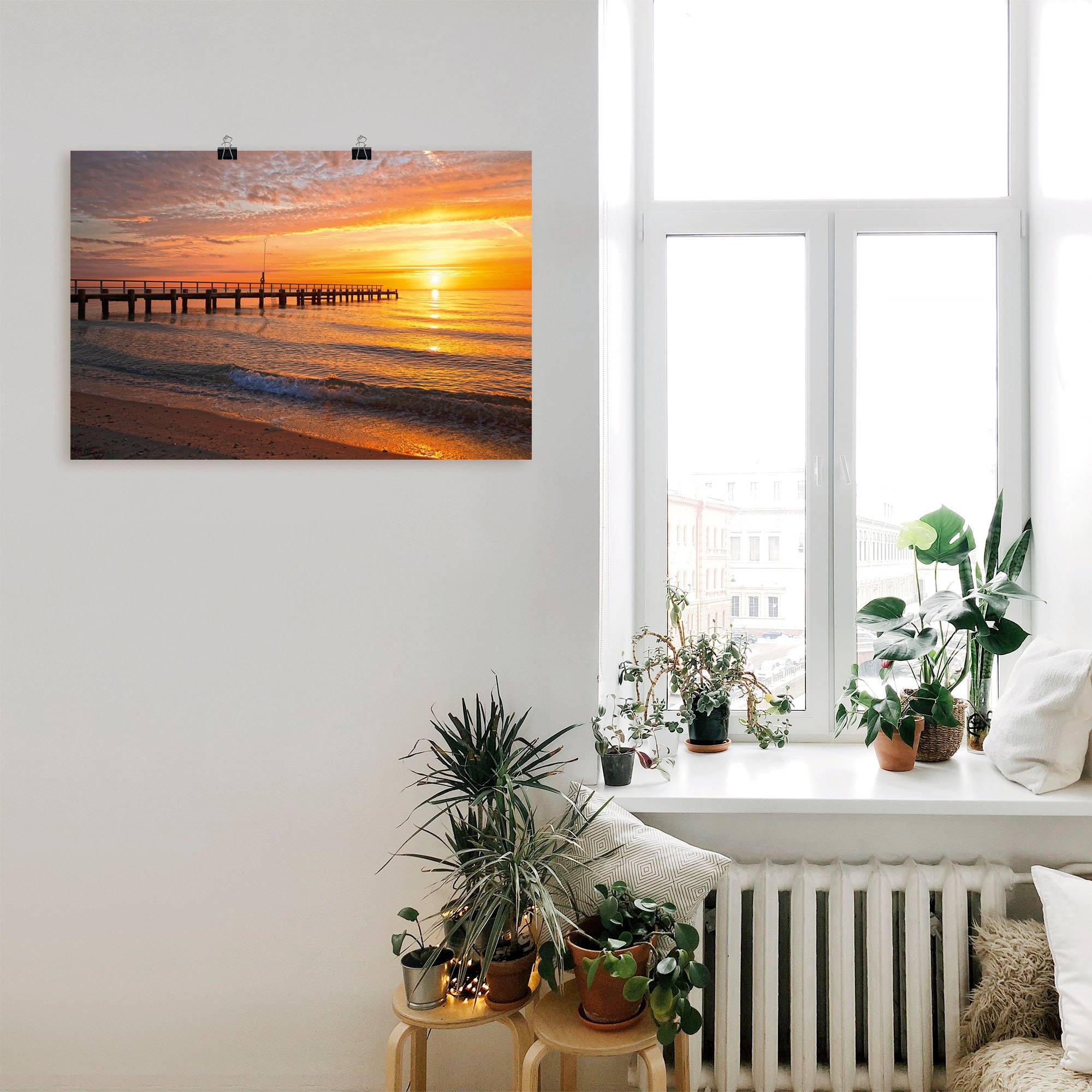 Artland Wandbild »Urlaubsfeeling am Ostseestrand«, Bilder vom Sonnenuntergang & -aufgang (1 Stück), in vielen Größen & Produktarten - Alubild/Outdoorbild, Leinwandbild, Poster, Wandaufkleber/Wandtattoo auch für Badezimmer geeignet