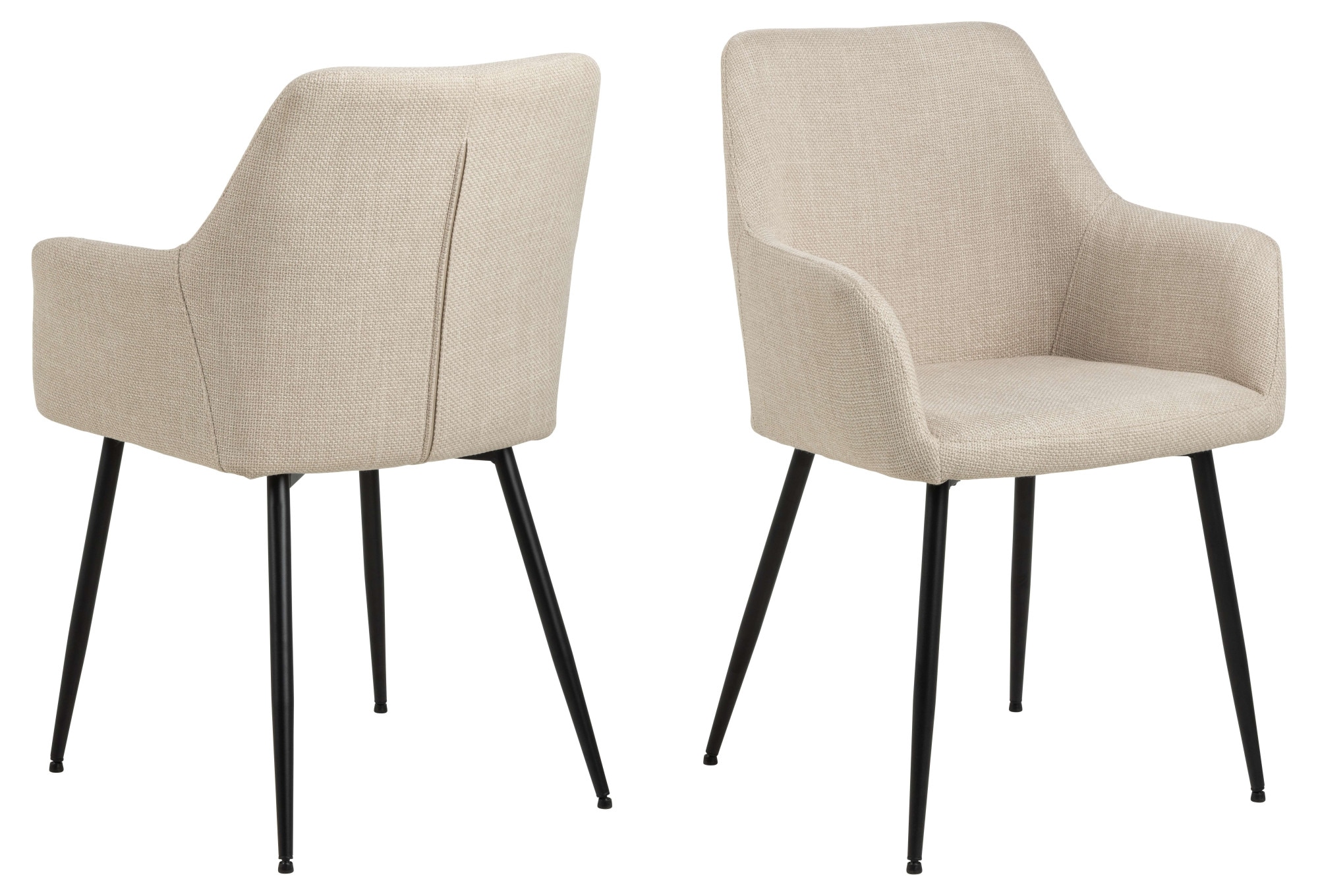 ACTONA GROUP Esszimmerstuhl »Lizzy Armlehnstuhl« () Stoff, schwarze Stahlbe günstig online kaufen