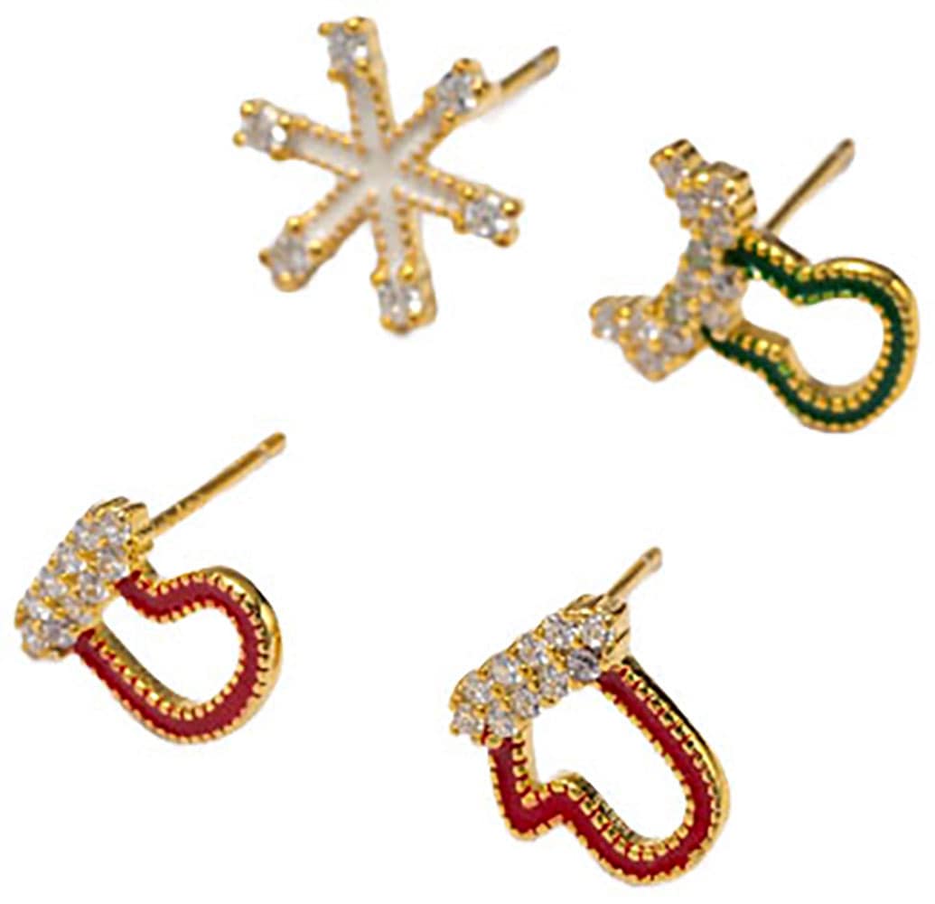Firetti Ohrstecker-Set »Multipack Schmuck Silber 925 Rentier, Eiskristall, Handschuh, Stiefel«, (Set, 4 tlg.), Made in Germany - mit Zirkonia (synth.)