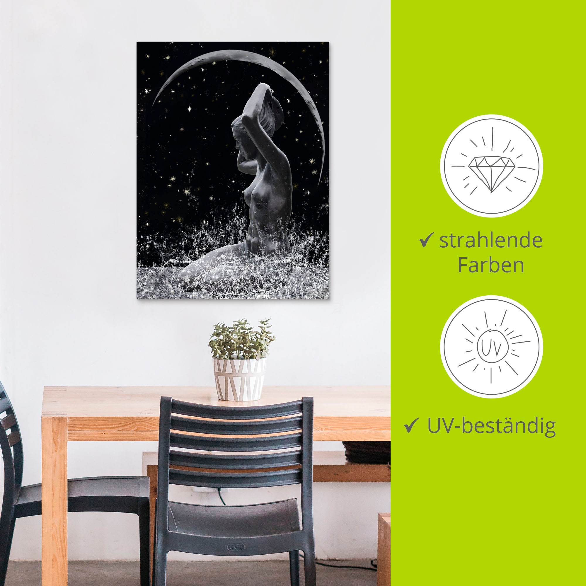 Artland Alu-Dibond-Druck »Unterm Silbermond«, Erotische Bilder, (1 St.), für Innen- und Außenbereich geeignet, Outdoorbild