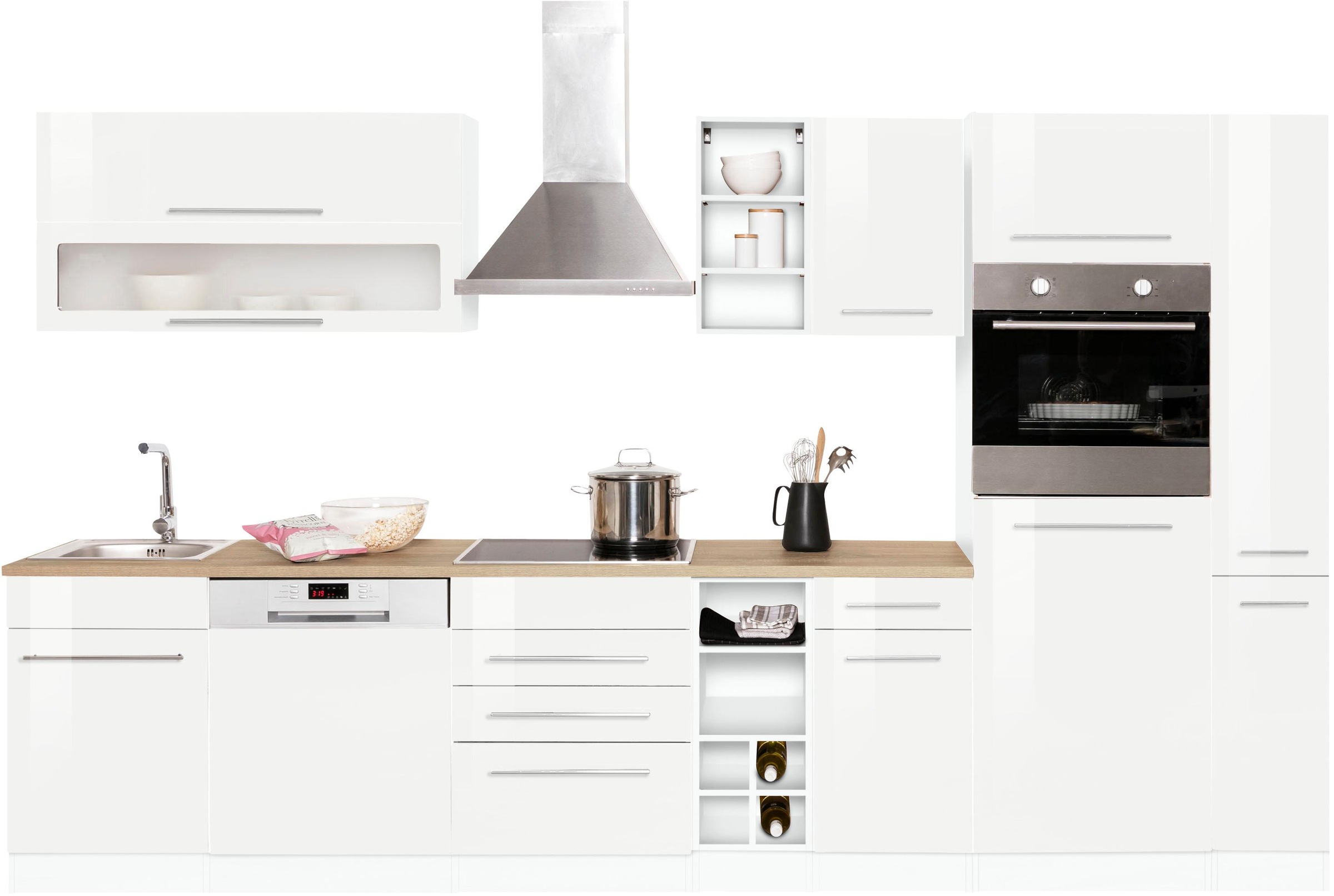 KOCHSTATION Küchenzeile »KS-Eton«, mit E-Geräten, Breite 330 cm