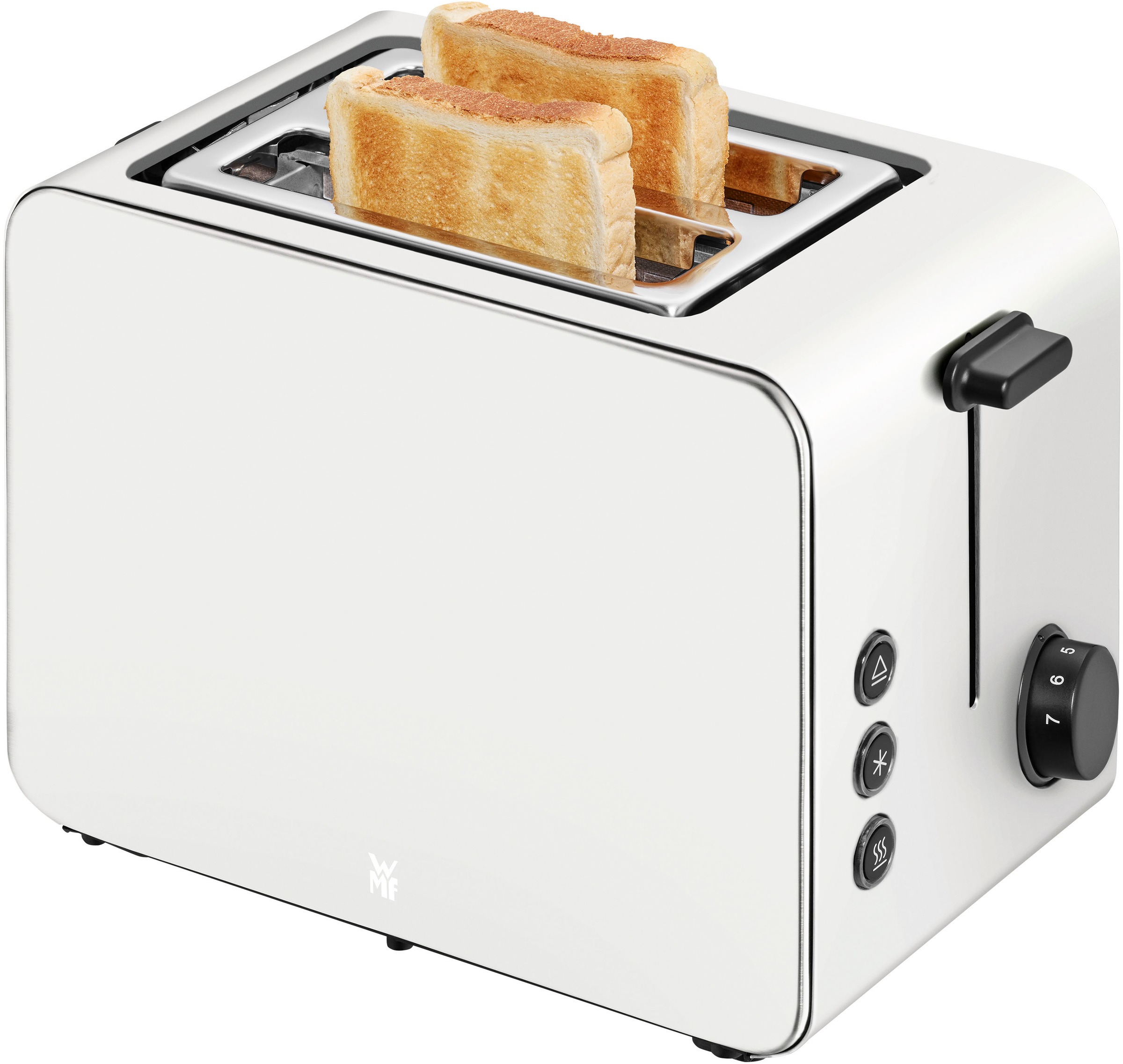 WMF Toaster »Stelio Paper Grey«, 2 kurze Schlitze, 900 W, 7 Bräunungsstufen, Cromargan, Brotzentrierung, Brötchenwärmer, 900 W