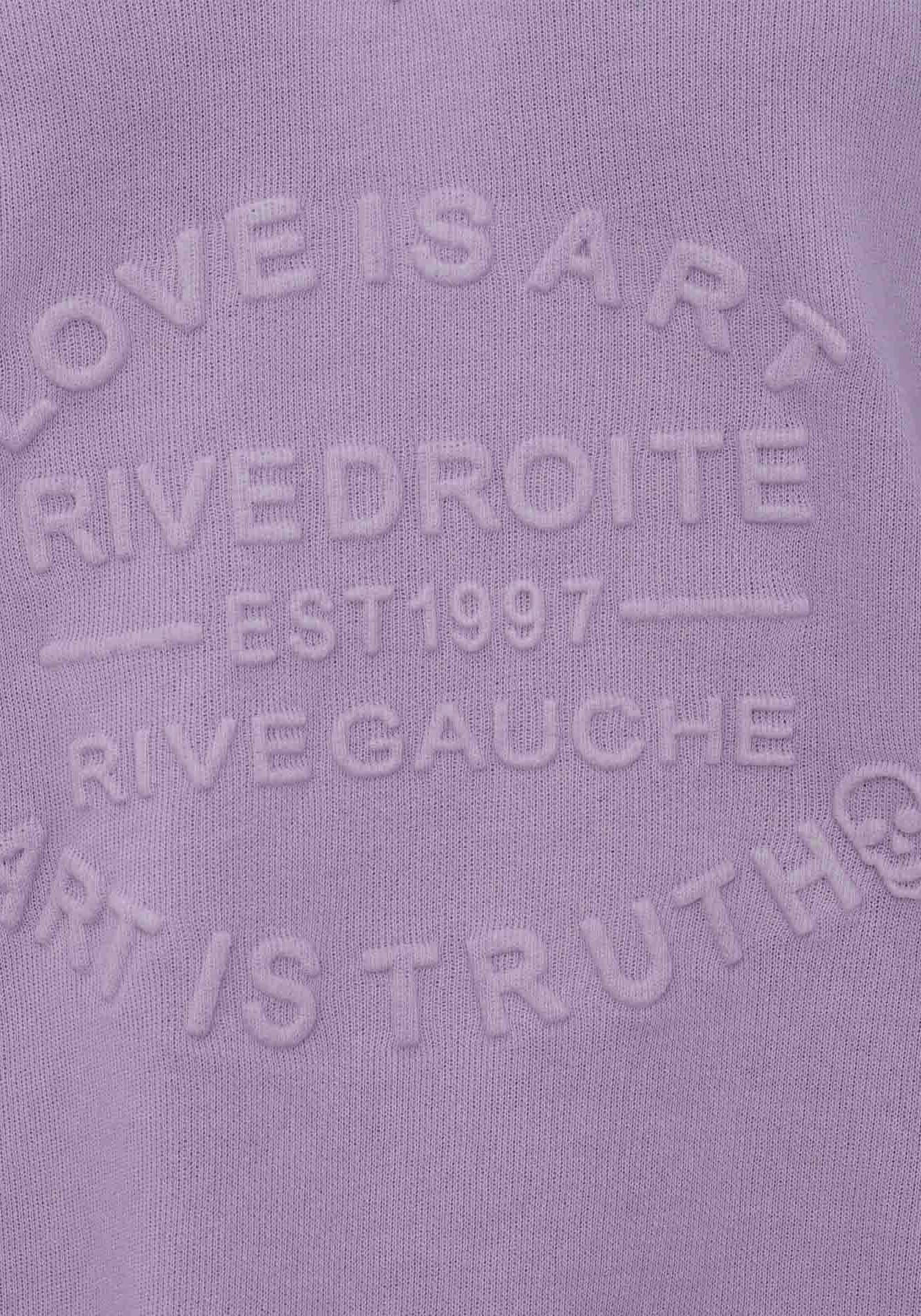 Zwillingsherz Sweatshirt, ausgefranster V-Ausschnitt, Vintage Look, Langarm