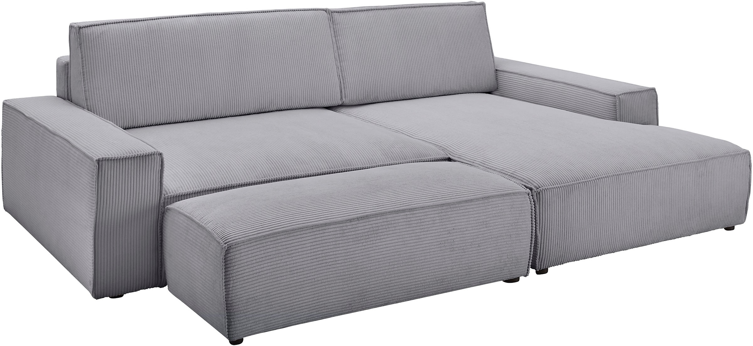 Home affaire Polsterecke »NEU: SHERWOOD XXL tief, L-Form mit Schlaffunktion, Big-Sofa mit Hocker«, (Set, 2 St.), stellbar zum Schlafsofa (Krokodilverbinder), Cord, Leinenoptik