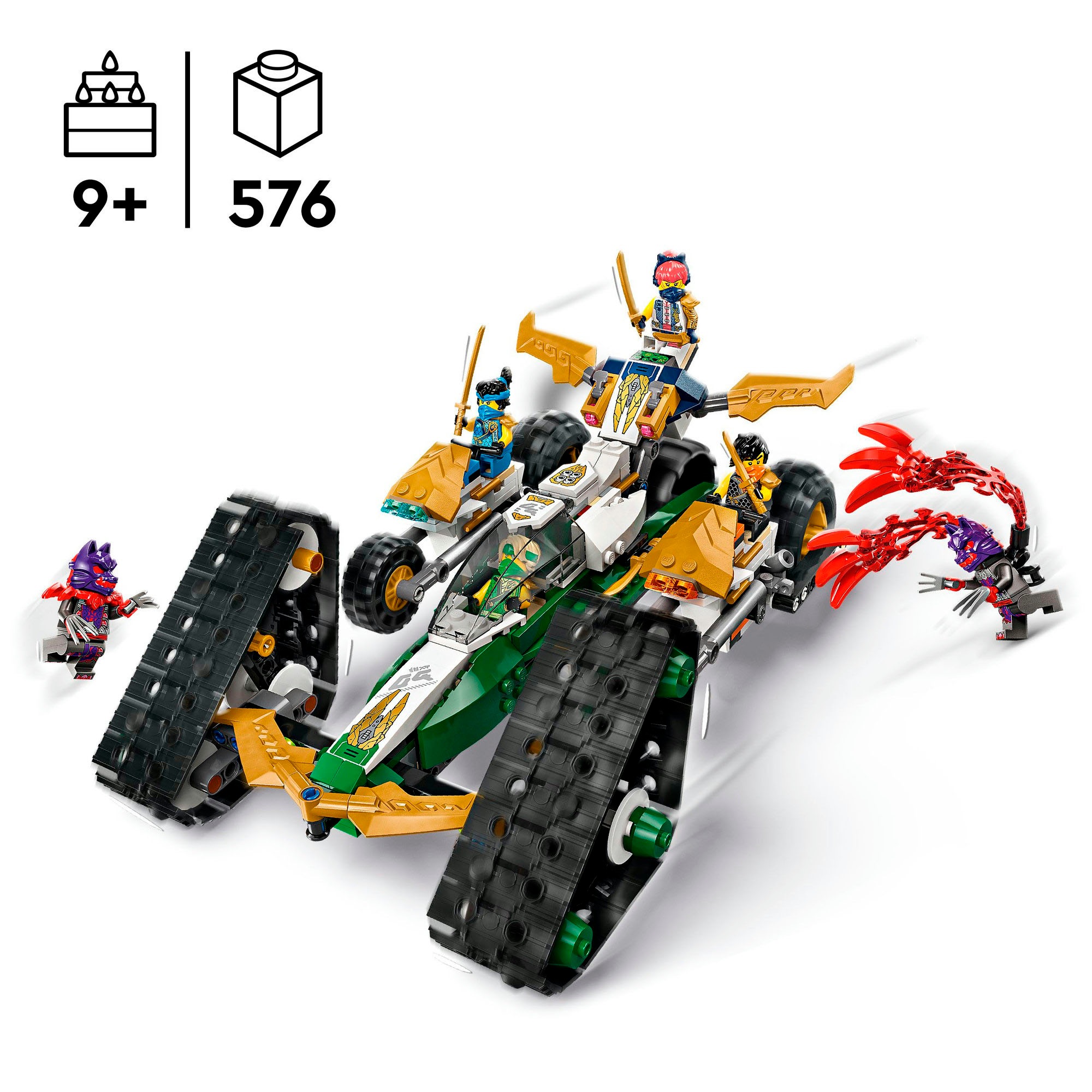 LEGO® Konstruktionsspielsteine »Kombi-Raupe des Ninja-Teams (71820), LEGO Ninjago«, (576 St.), Made in Europe