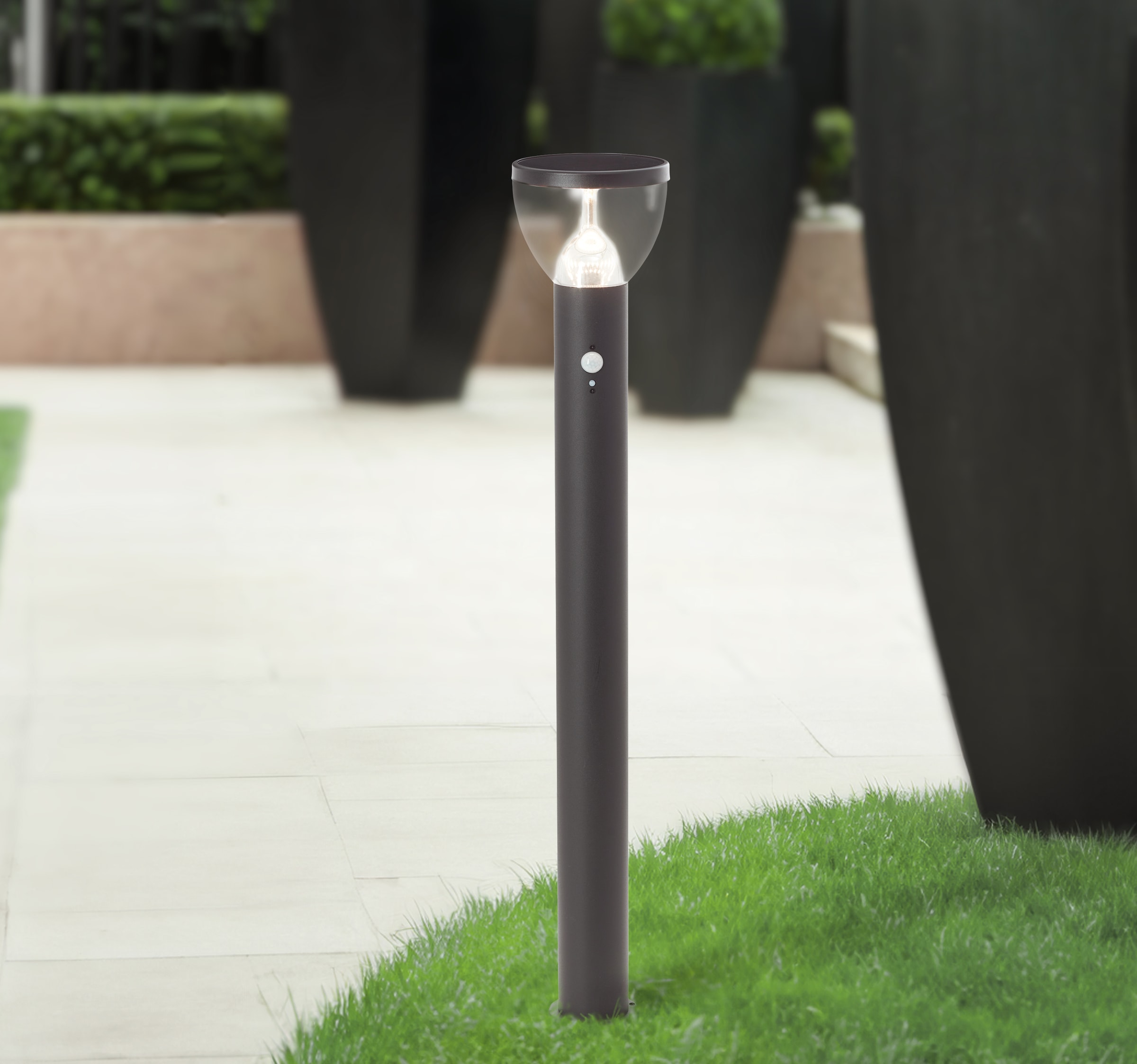 Brilliant LED Außen-Stehlampe »Tulip«, LED Außenstehleuchte, Solar, 92 cm, 430 lm, 3000 K, Edelstahl, schwarz