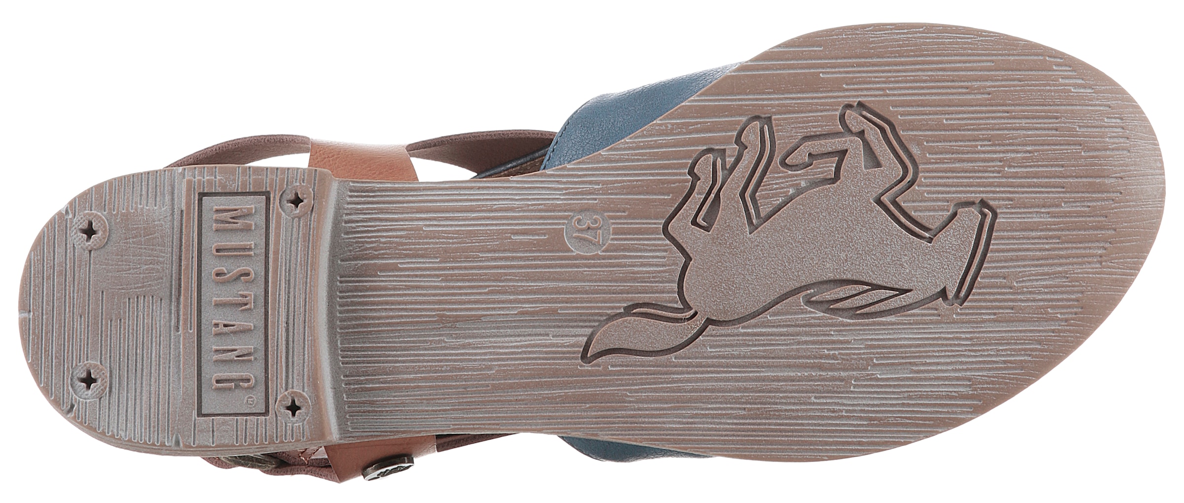 Mustang Shoes Riemchensandale, Sommerschuh, Sandalette, Blockabsatz, mit Klettverschluss