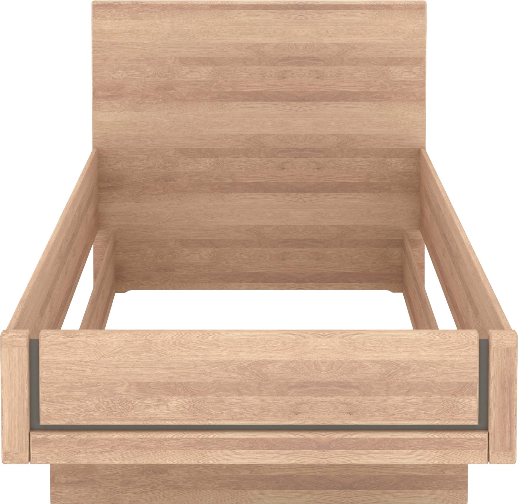 Musterring Holzbett »Sorrent, Bettgestell, Bettrahmen, teilmassiv Eiche«, (MADE IN GERMANY), Eiche teilmassiv, Liegehöhenverstellung, in schwebender Optik