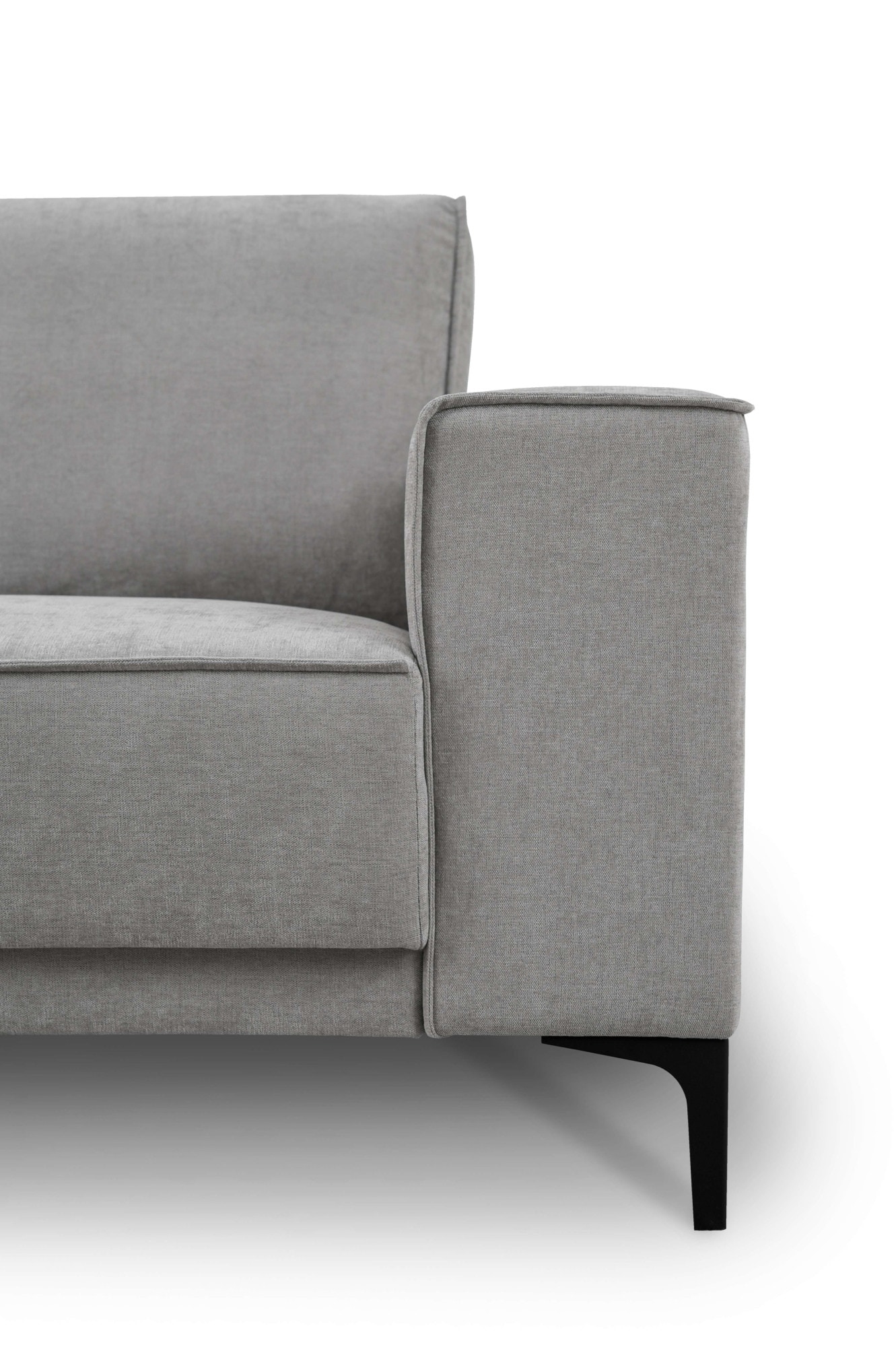 Places of Style 2-Sitzer »Kompaktsofa Oland, Struktur, Flachgewebe, Luxus-Microfaser, Boucle«, 164 cm, Wellenunterfederung, Skandi-Design, Metallfüße