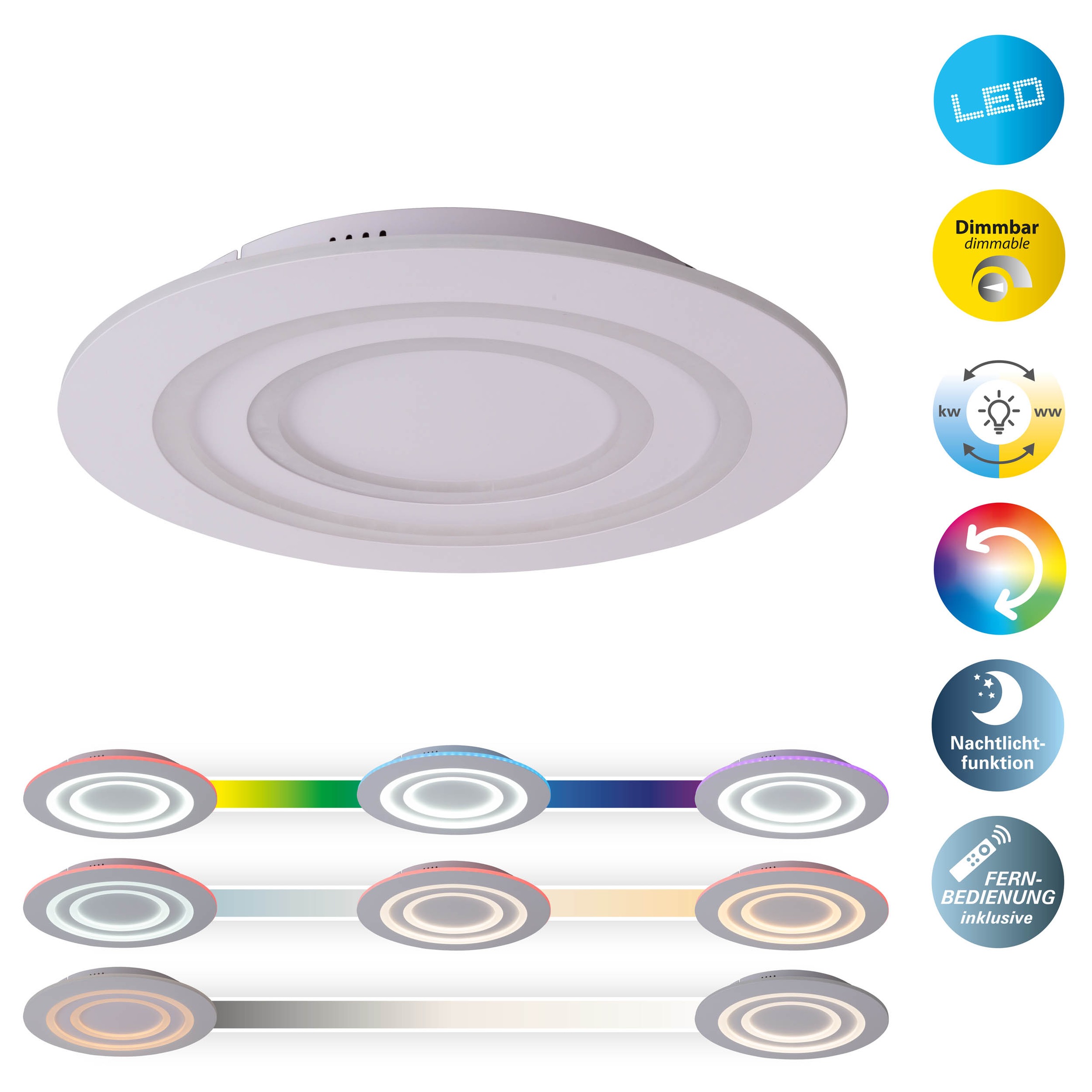 näve LED Deckenleuchte »Mirel«, 1 flammig, Leuchtmittel LED-Modul   LED fes günstig online kaufen