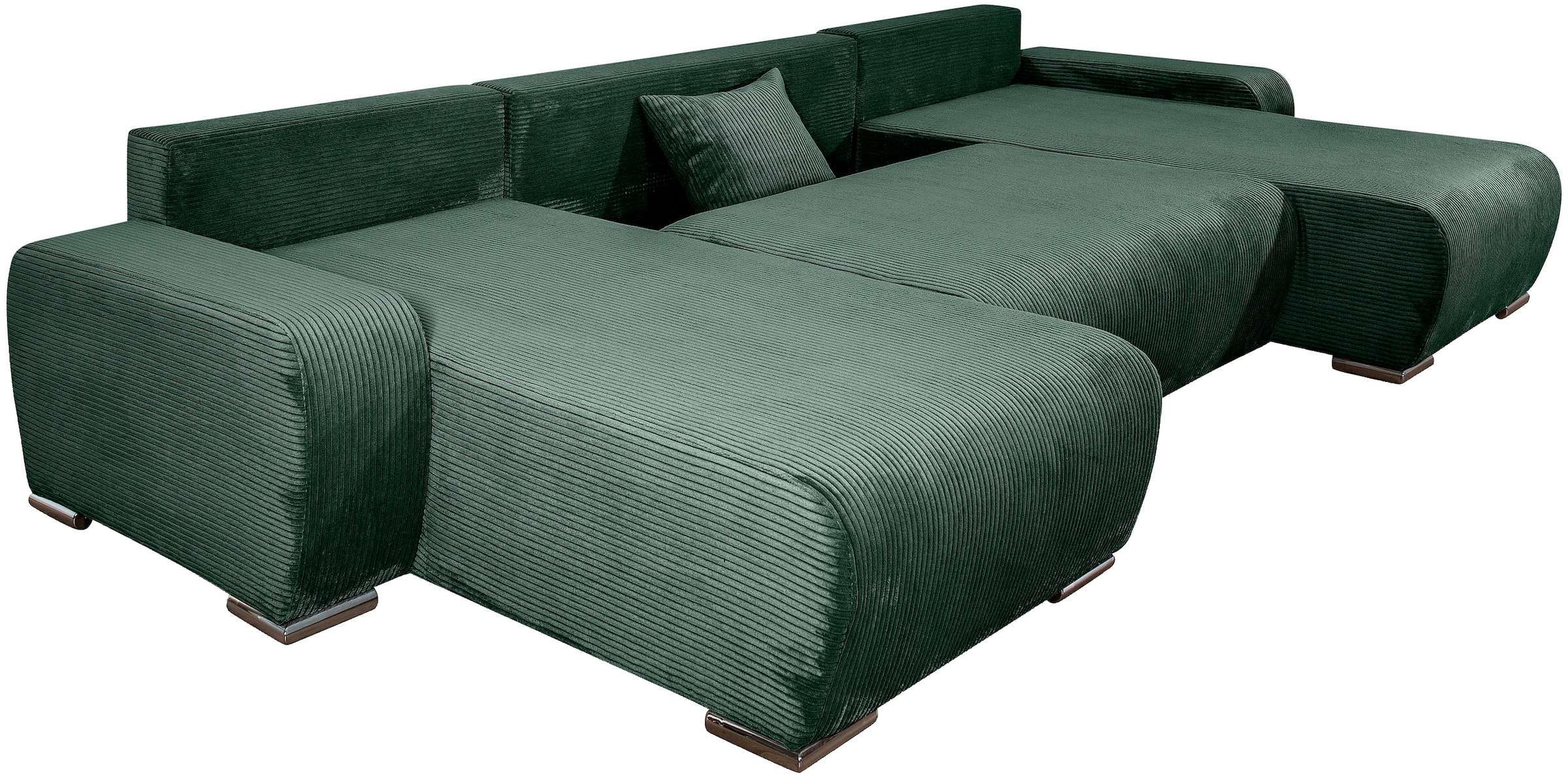 COLLECTION AB Wohnlandschaft »Paola U-Form«, mit Schlaffunktion, Stauraum, Zierkissen und Bonnellfederkern, Cord