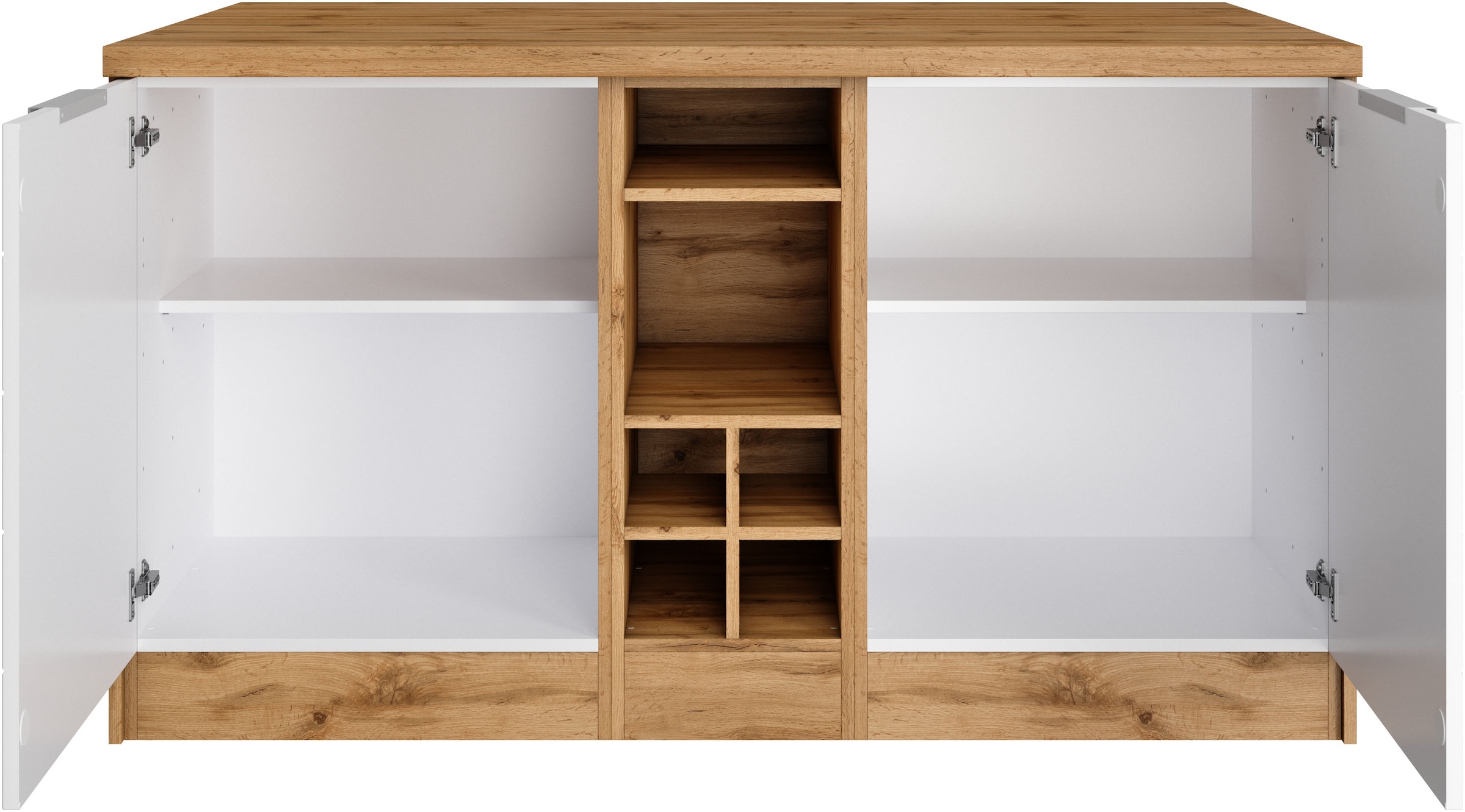 KOCHSTATION Kücheninsel »KS-Luhe, Breite 153 cm, mit Flaschenregal«, MDF-Fronten, Arbeitsplatte 38mm stark