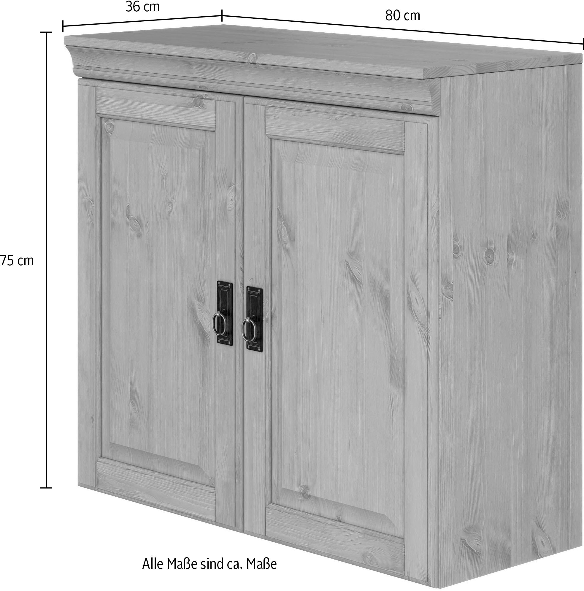 Home affaire Hängeschrank »Rügen«, Breite 80 cm, Kiefer massiv, 2 Türen, 1 Einlegeboden