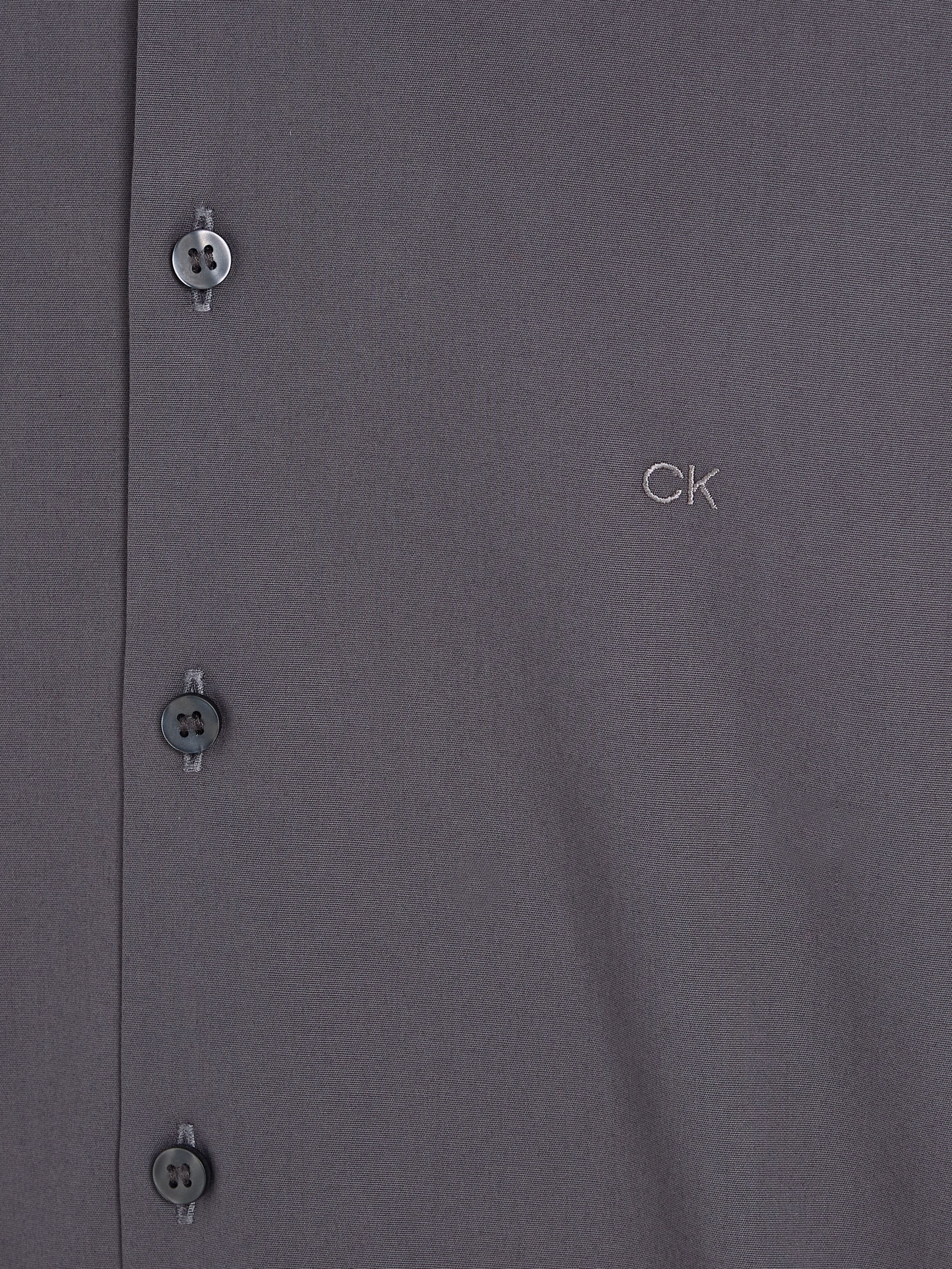 Calvin Klein Businesshemd »POPLIN STRETCH SLIM SHIRT«, mit Kentkragen, Logoprint auf Brusthöhe