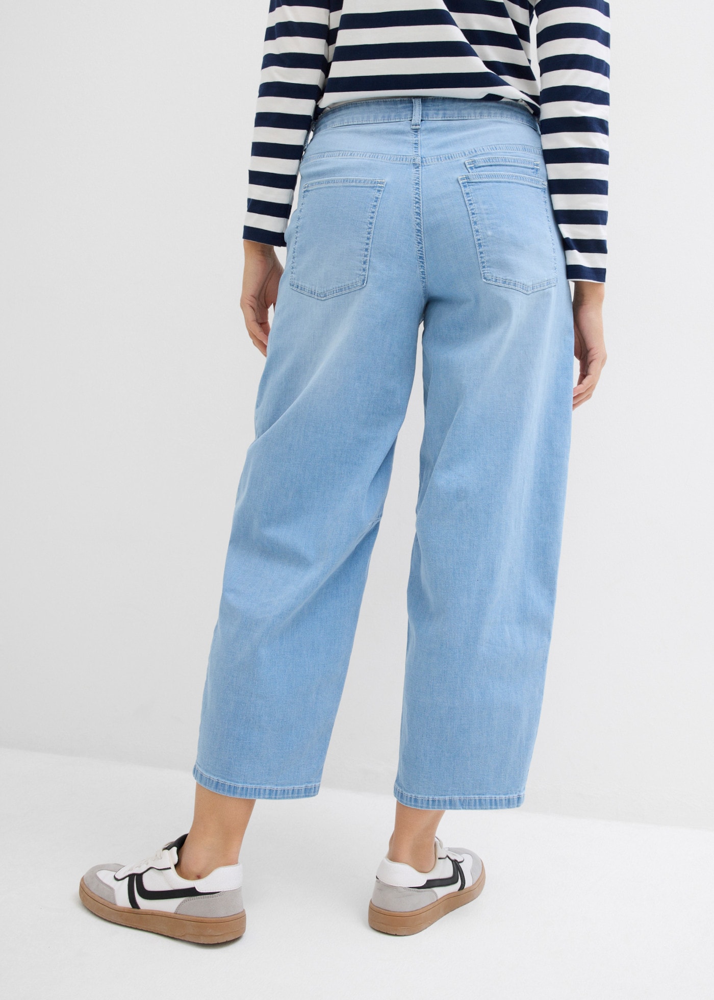 bonprix Stretch-Jeans mit Stretch-Anteil, lockere Passform, verkürzte Balloon Leg