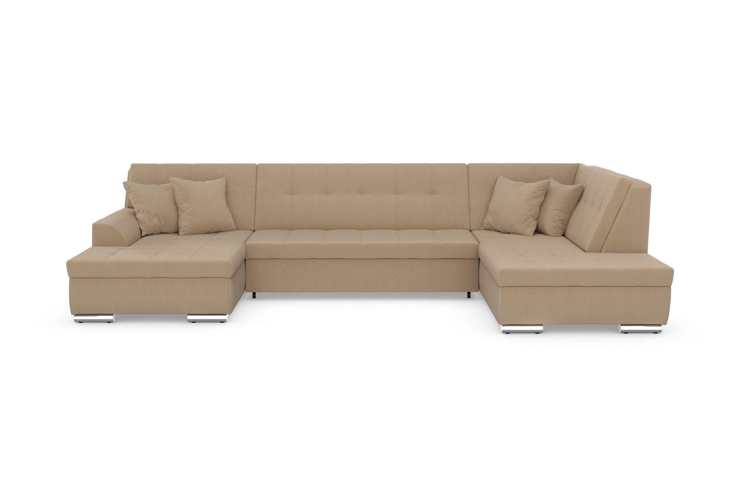 DOMO collection Wohnlandschaft »Treviso incl. Zierkissen, moderne Steppung, XXL: B/T/H: 364/201/83 cm«, wahlweise mit Bettfunktion, in vielen Bezugsarten auch in Cord U-Form