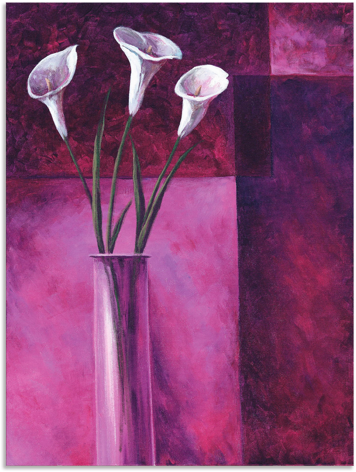 Artland Wandbild »Callas Lila«, Poster versch. als Größen Blumen, oder Alubild, St.), bestellen Rechnung auf in (1 Wandaufkleber Leinwandbild
