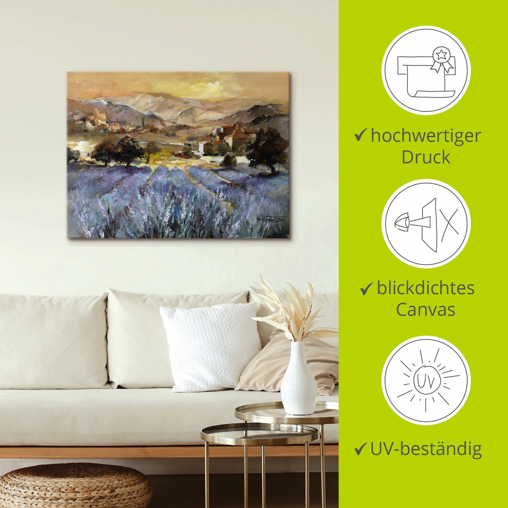 Artland Leinwandbild »Toskana Romantic I«, Europa, (1 St.), auf Keilrahmen gespannt