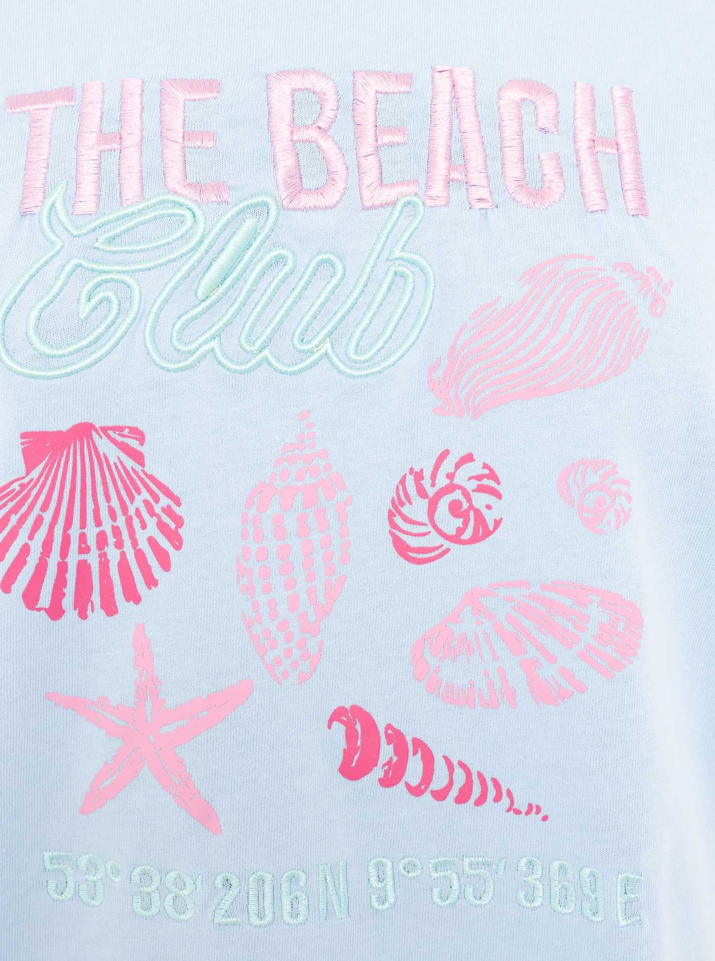 Zwillingsherz T-Shirt »"Beach"« Rundhals, großes maritimes Motiv mit Stickerei