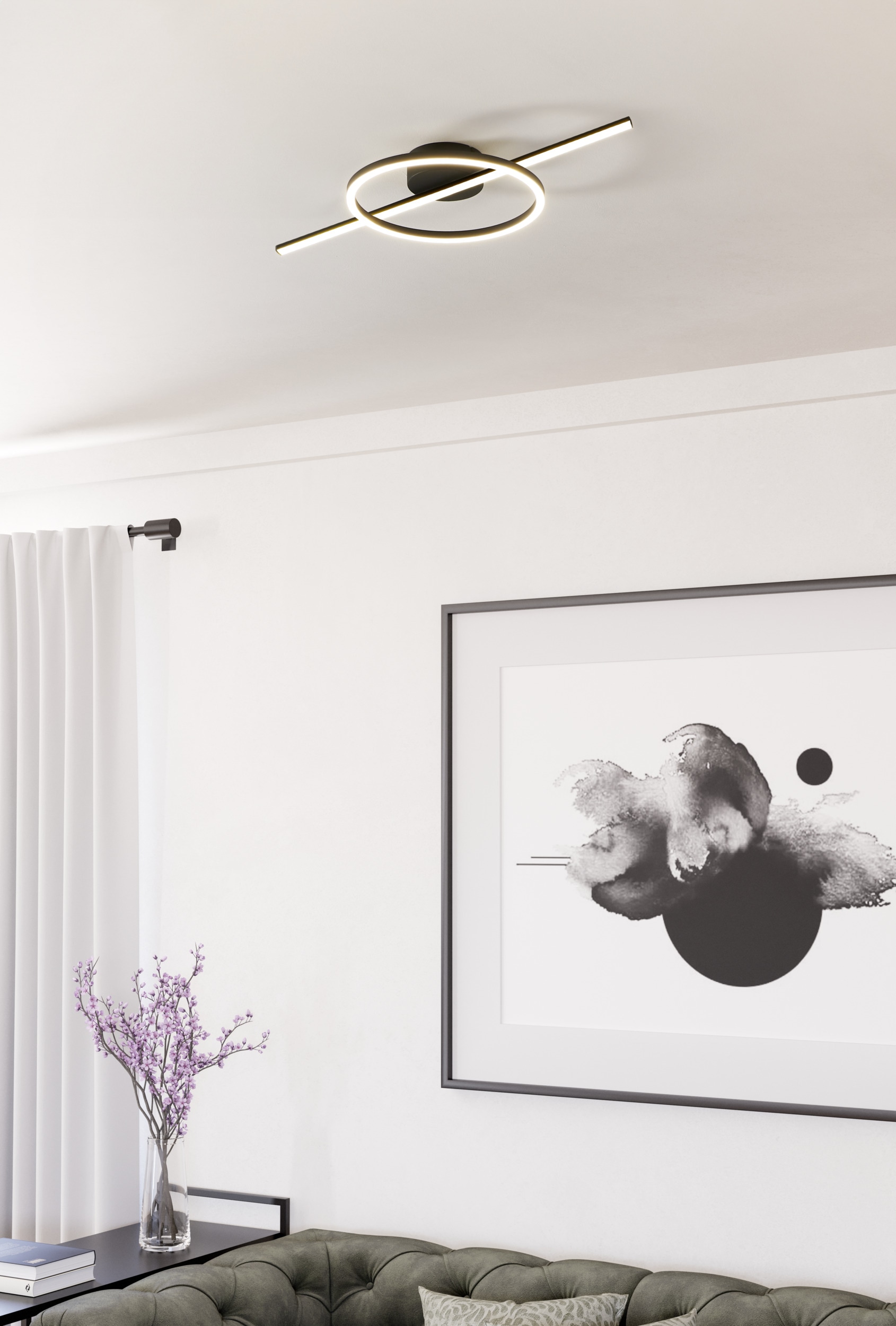 EGLO Deckenleuchte »AGOSTINO Deckenlampe - Stahl, Kunststoff - LED - 19,5W - IP20« LED-Modul 1 Stk. Kaltweiß | Neutralweiß | Warmweiß Wohzimmerlampe, Esszimmerlampe, Flur, Schlafzimmer, L66 x B30 x H6 cm