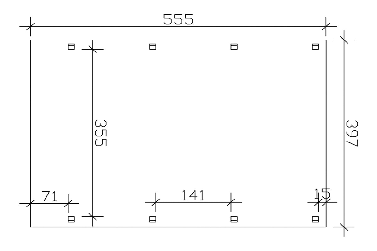 Skanholz Einzelcarport »Friesland«, Holz, 355 cm, grün, für Caravan