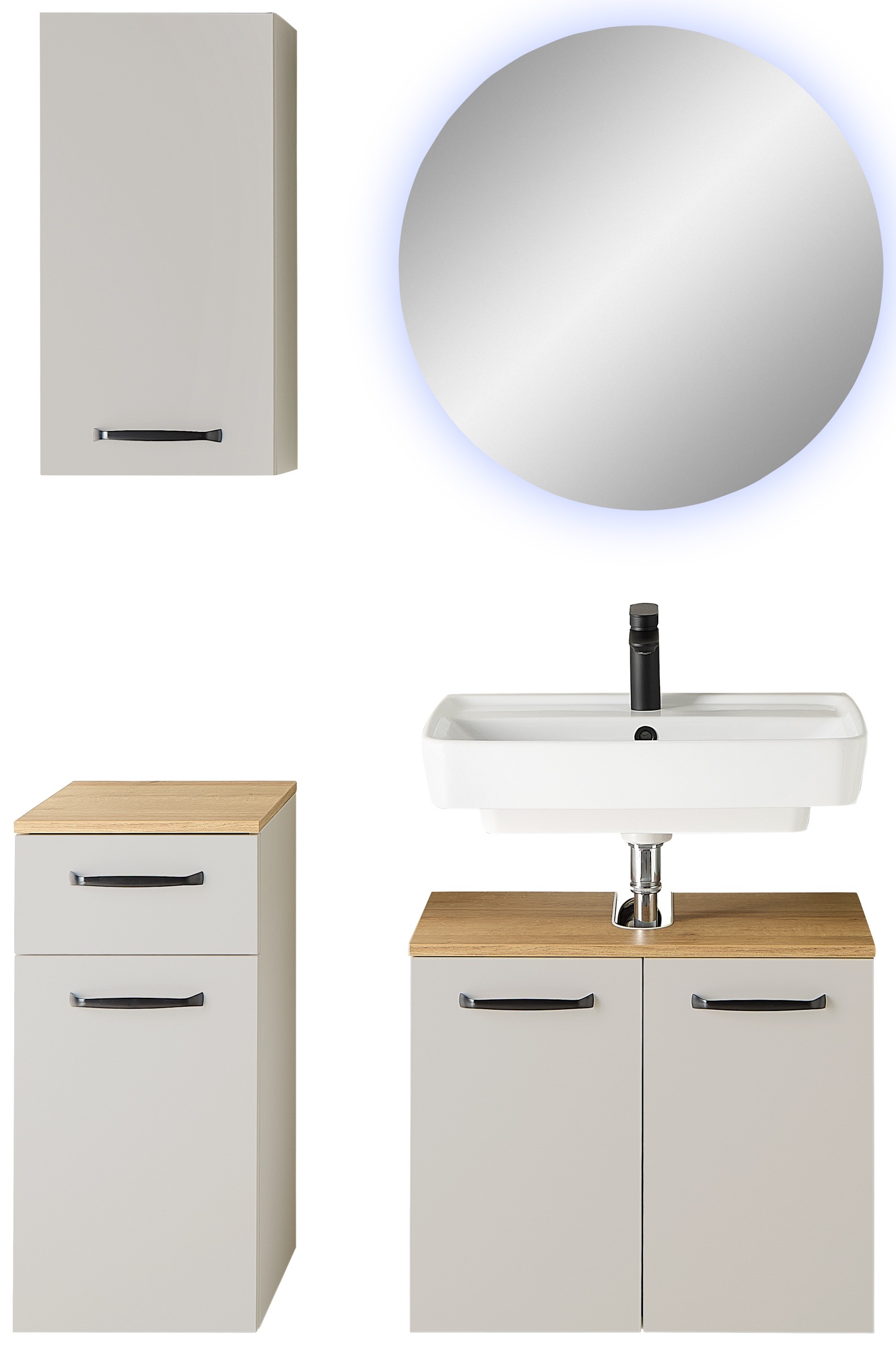 Saphir Badmöbel-Set »Quickset 500, Waschbeckenunterschrank mit Spiegel« 4 Stk. tlg.