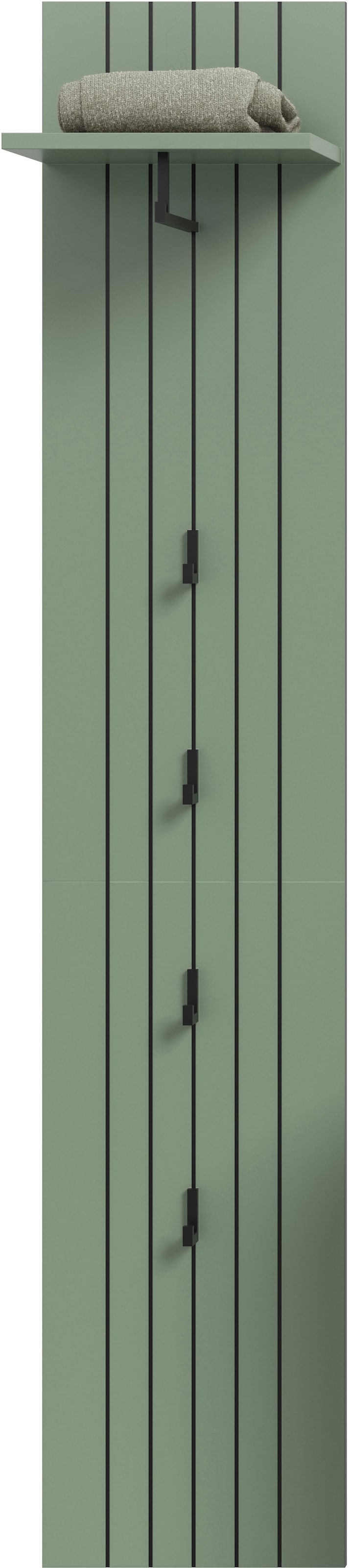 INOSIGN Garderobenpaneel »TATIO, Rillenfräsung, 4 Haken, 1 Kleiderstange, 1 Ablageboden« 1 Stk. tlg. Garderobenpaneel, Garderobe, Flur, Diele