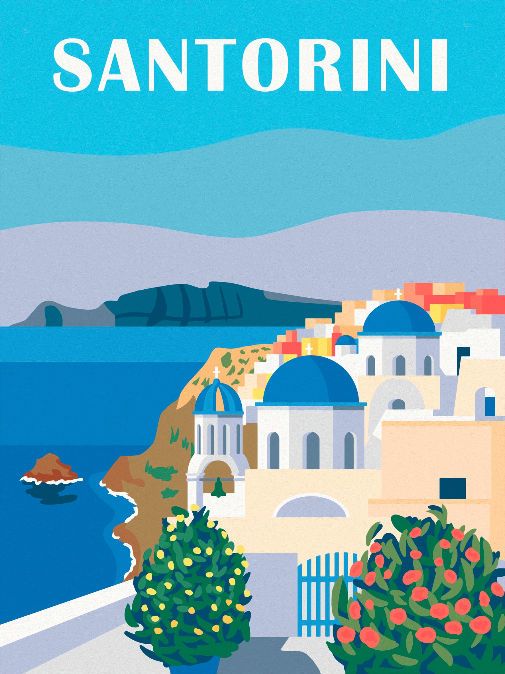 Ravensburger Malen nach Zahlen »CreArt, Leinwand Farbenfrohes Santorini« Made in Europe