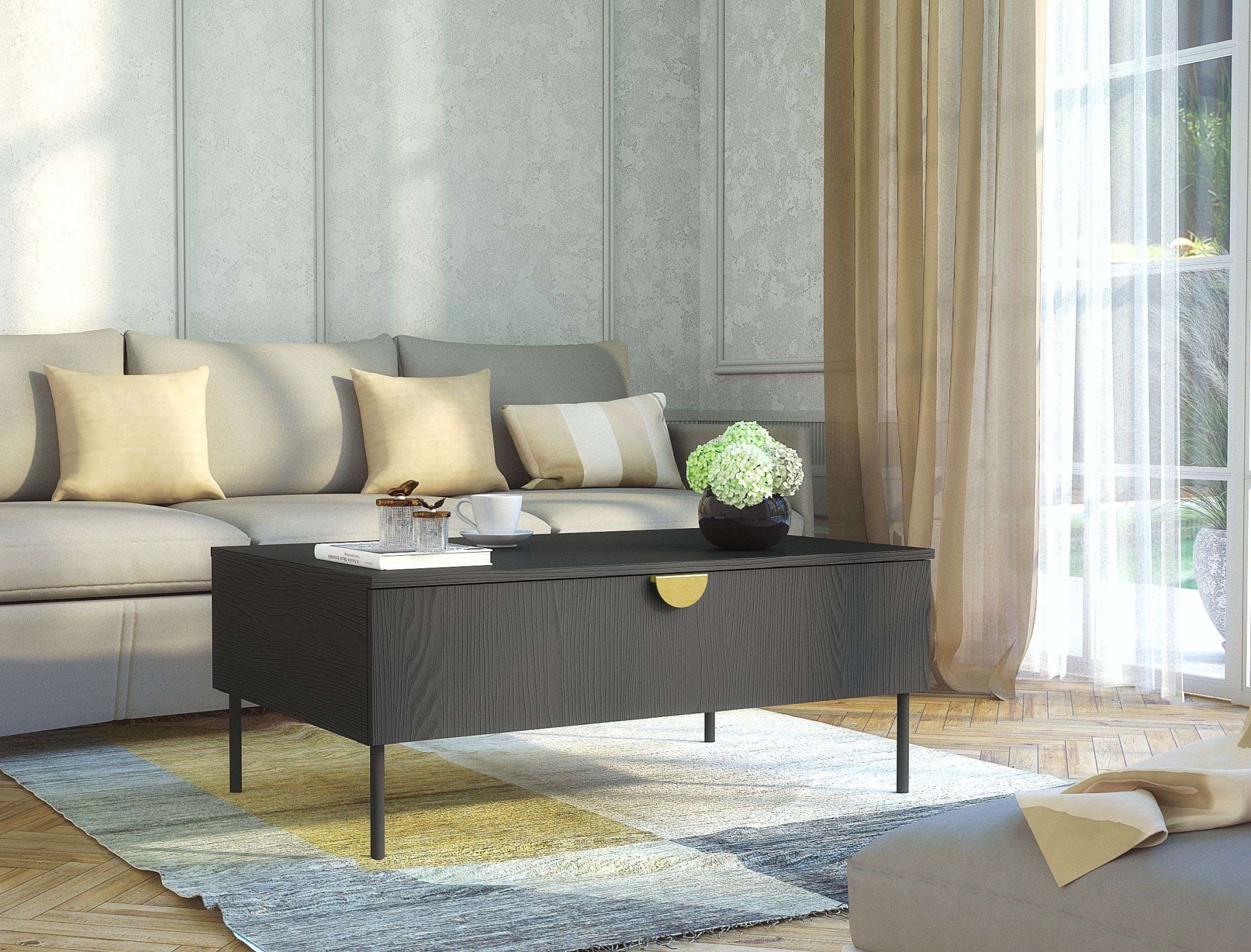 Home affaire Couchtisch »BELLOT Kaffeetisch mit viel Stauraum, 100x66cm, mo günstig online kaufen