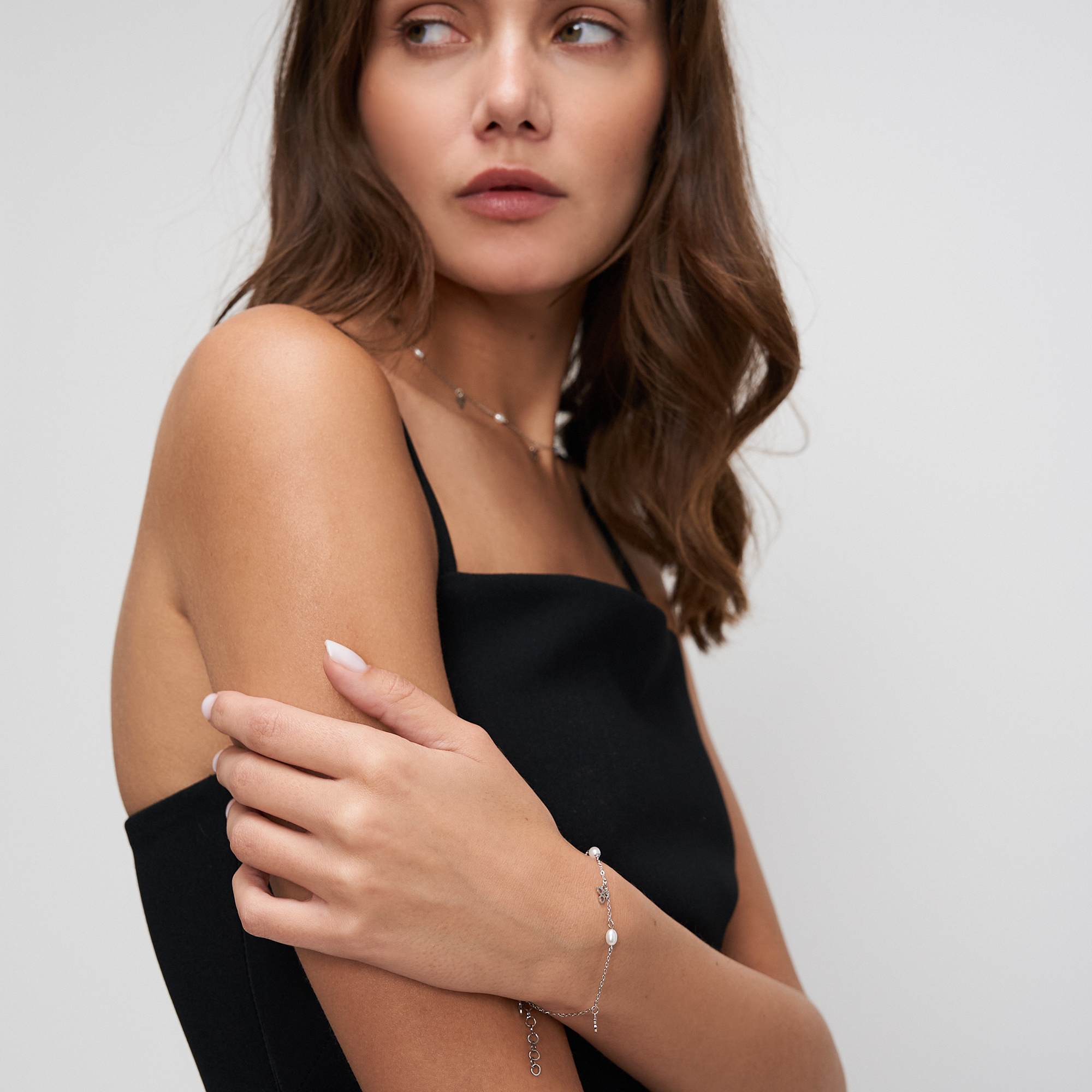 Tamaris Armband »Schmuck Geschenk Edelstahl Armkette« mit Zirkonia (synth.) - mit Kunststoffperle