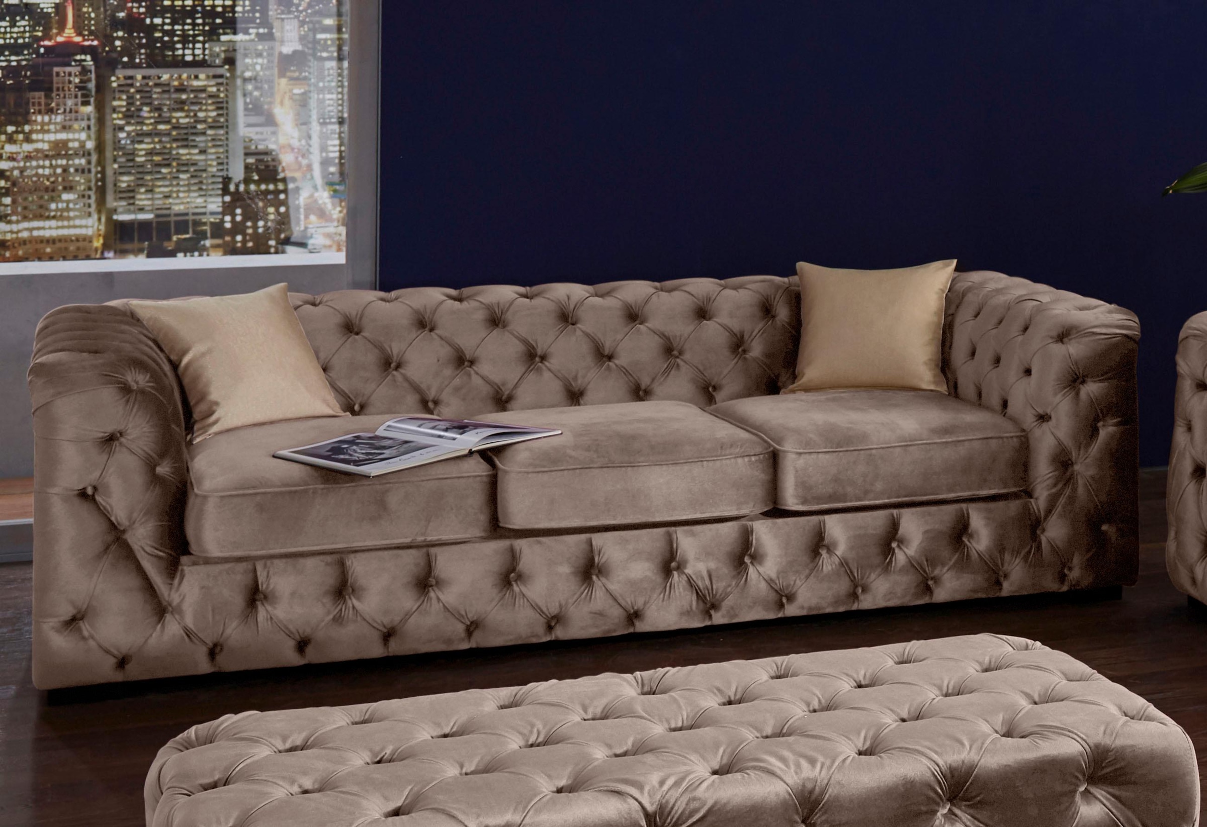 Home affaire Chesterfield-Sofa »Kalina«, klassische Chesterfield-Knopfheftung, sehr hochwertige Verarbeitung