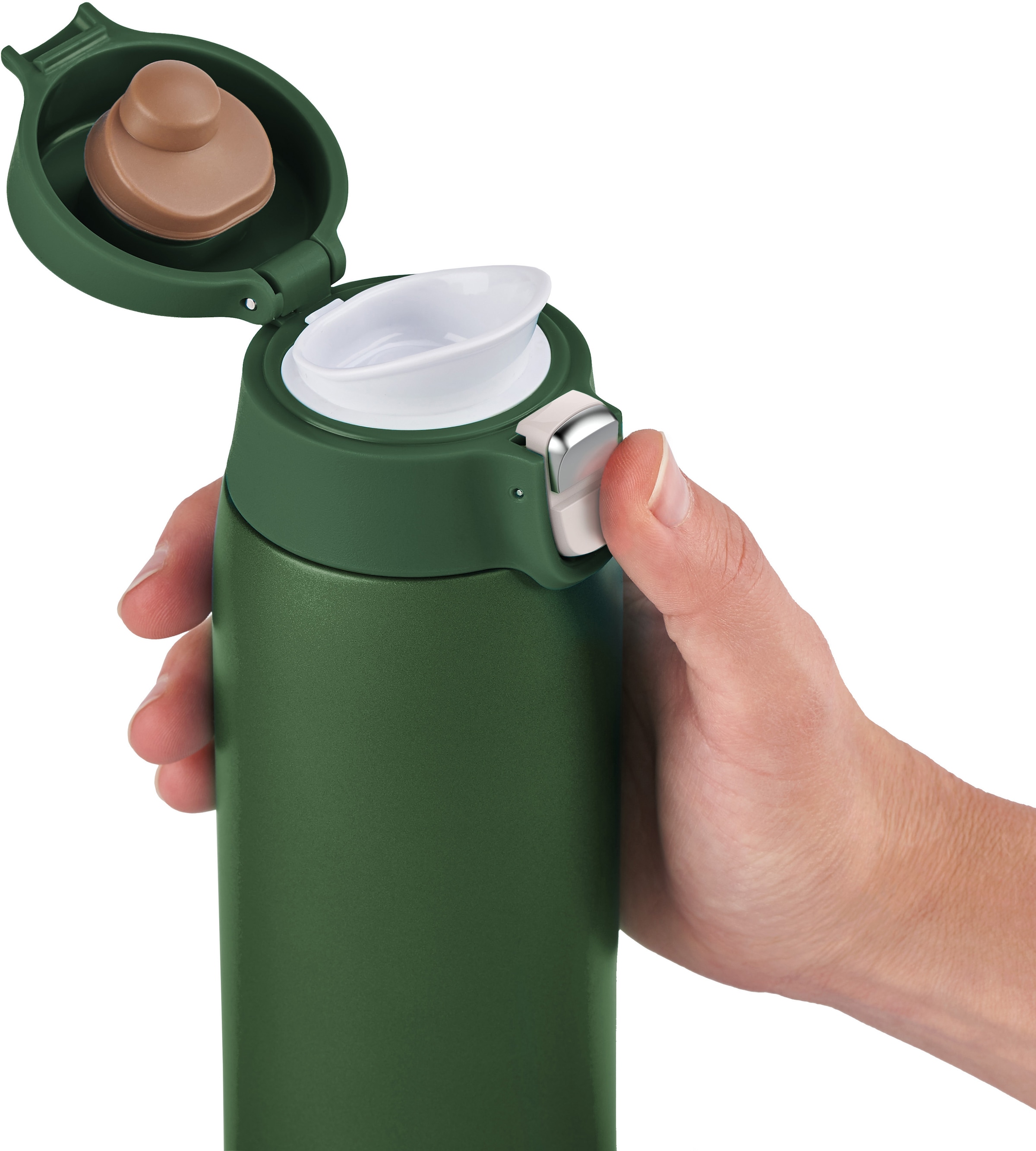 Emsa Thermobecher »Travel Mug Light«, 0,4L, leicht, Edelstahl, Klappverschluss, 100% dicht, 8h heiß/16h kalt