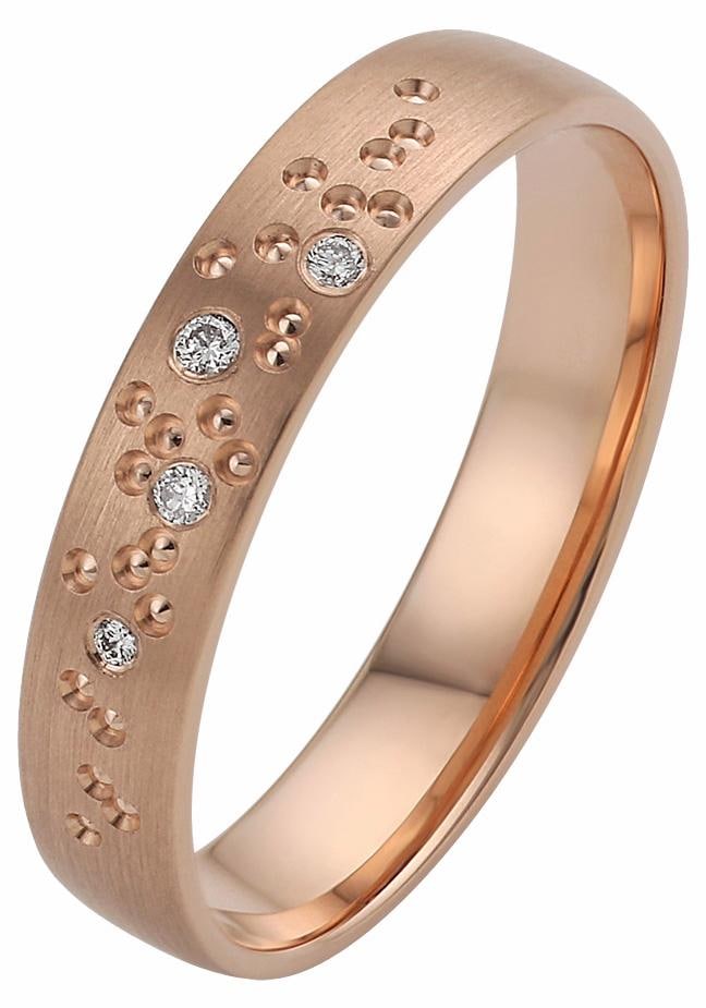 Firetti Trauring »Schmuck Geschenk Gold 375 Hochzeit Ehering "LIEBE" Sterne«, Made in Germany, wahlweise mit oder ohne Brillanten