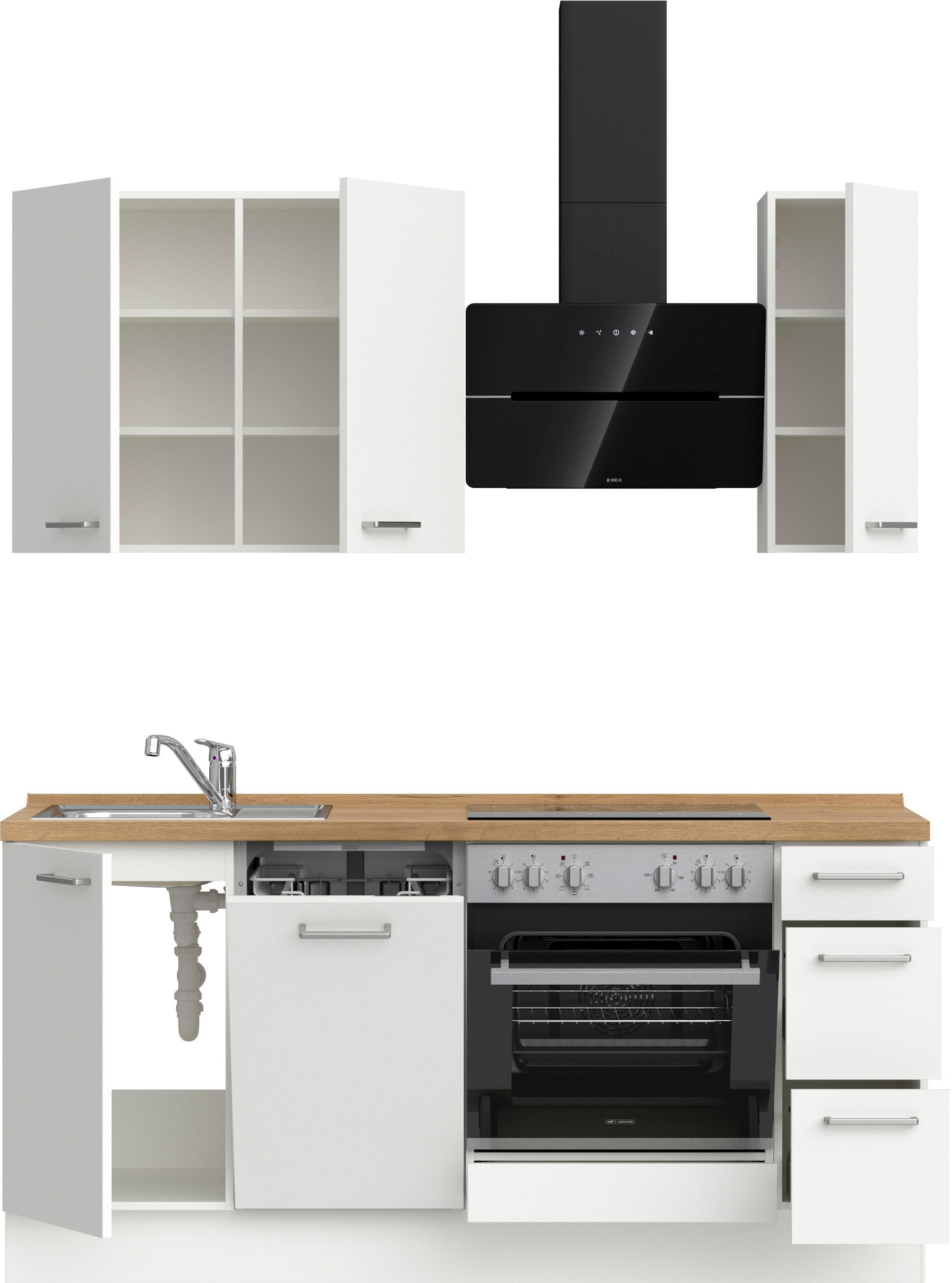 nobilia® Küchenzeile »"Touch II"«, vormontiert, Ausrichtung wählbar, Breite 180 cm, wahlw. mit E-Geräten