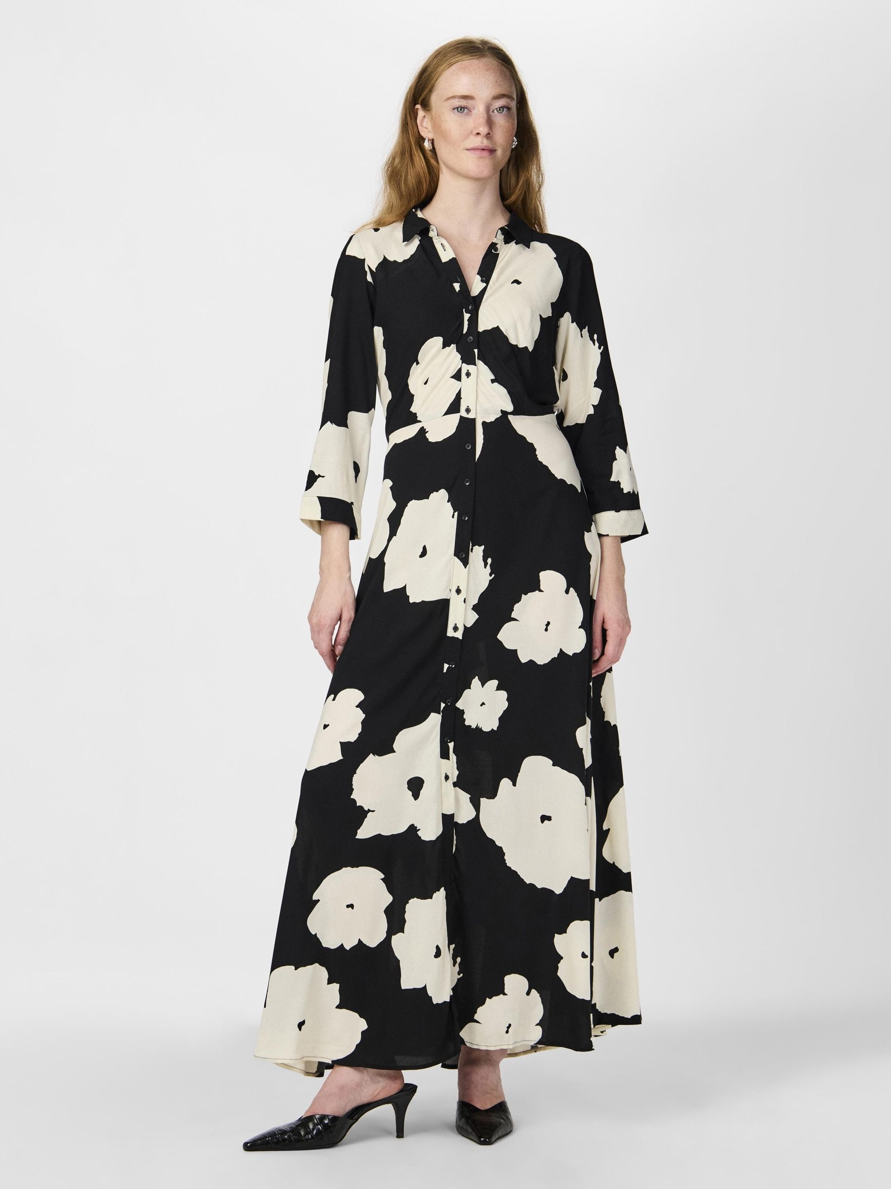 Y.A.S Hemdblusenkleid »YASSAVANNA LONG SHIRT DRESS«, mit 3/4 Ärmel