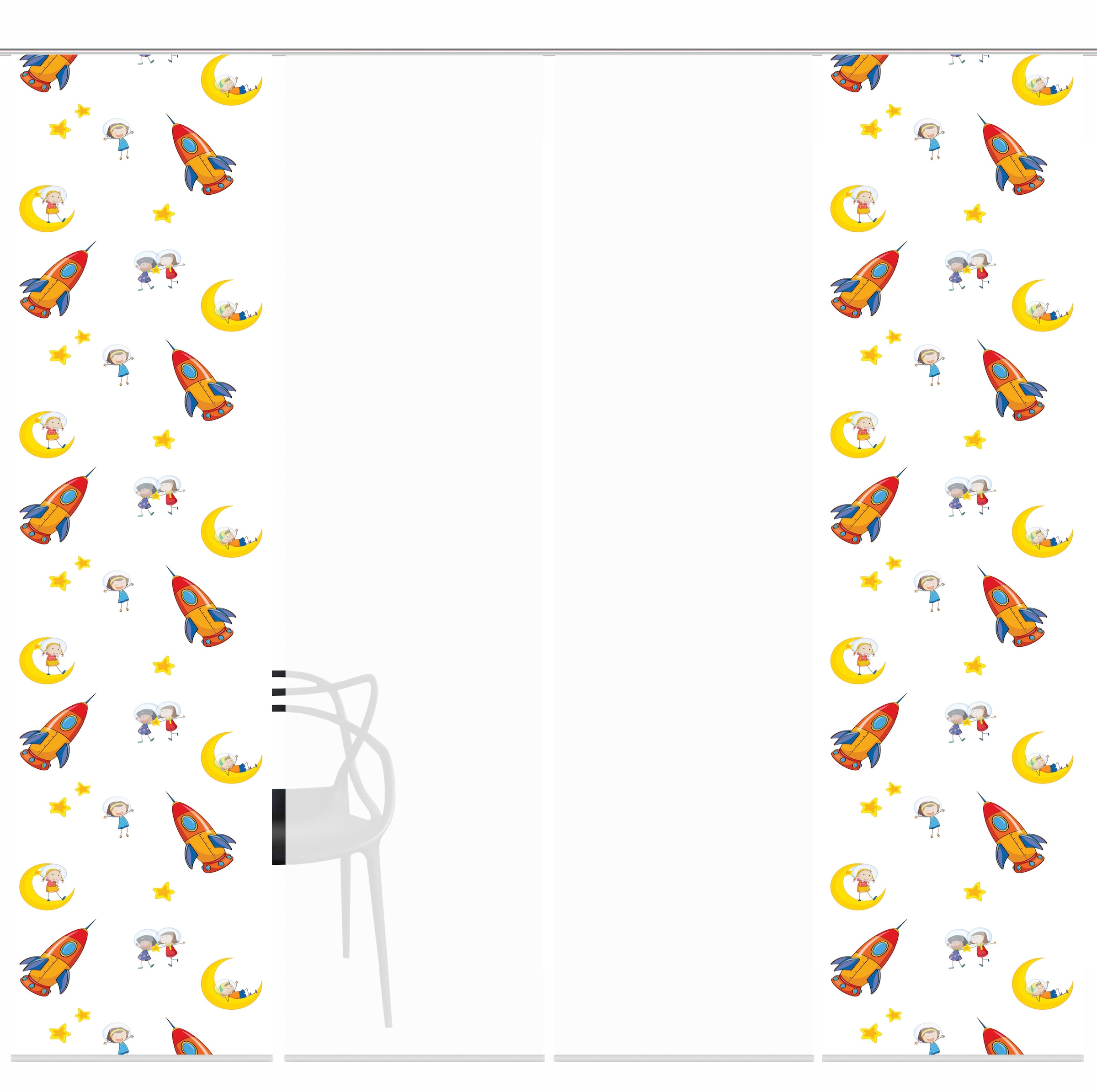 HOME WOHNIDEEN Schiebegardine »LUNARO«, (4 St.), Schiebevorhang Digi 4er Set LUNARO
