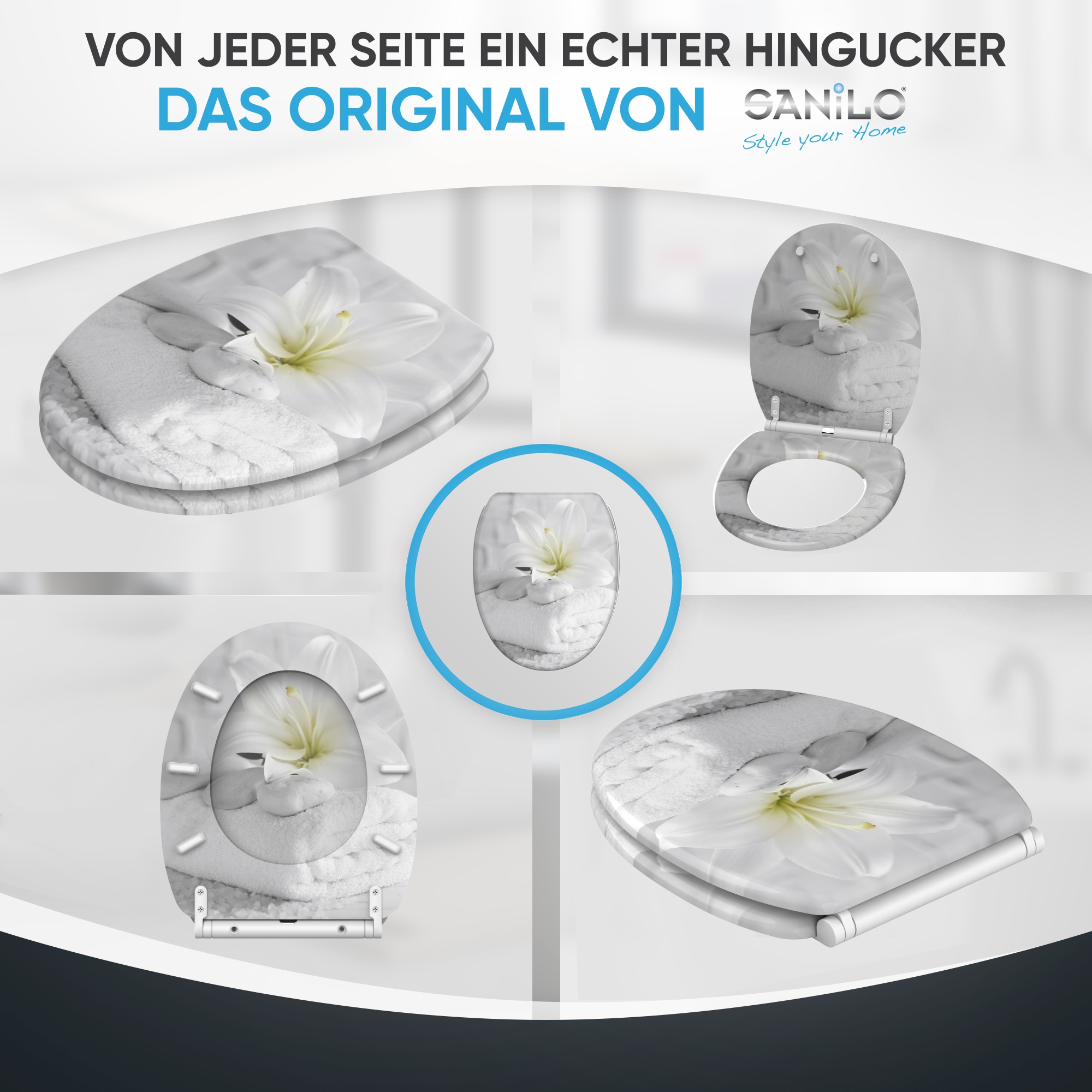 Sanilo WC-Sitz »Good Feeling mit Absenkautomatik & Quick Release« Premium Toilettendeckel, abnehmbar, leichte Montage von oben