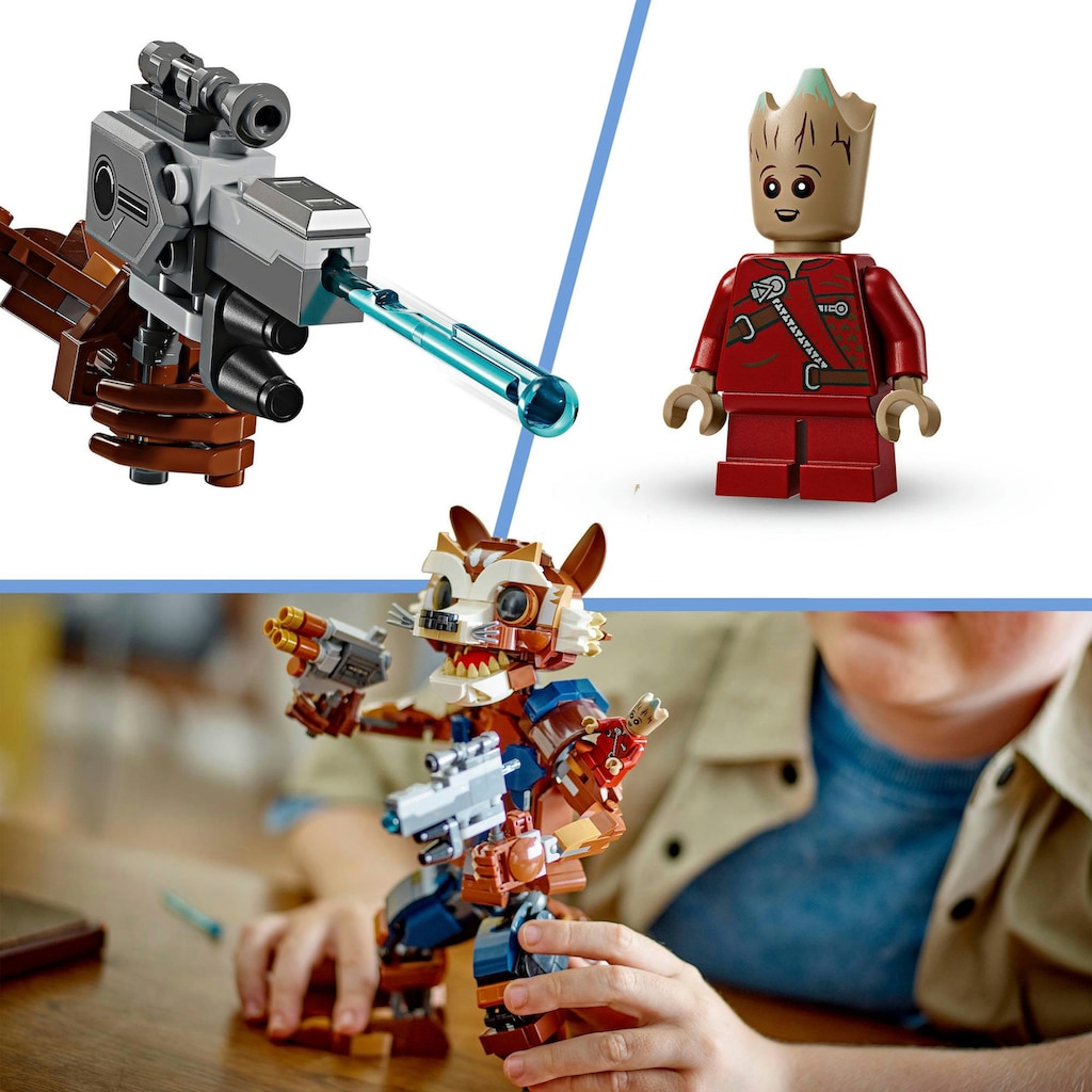 LEGO® Konstruktionsspielsteine »Rocket & Baby Groot (76282), LEGO Super Heroes«, (566 St.), Made in Europe