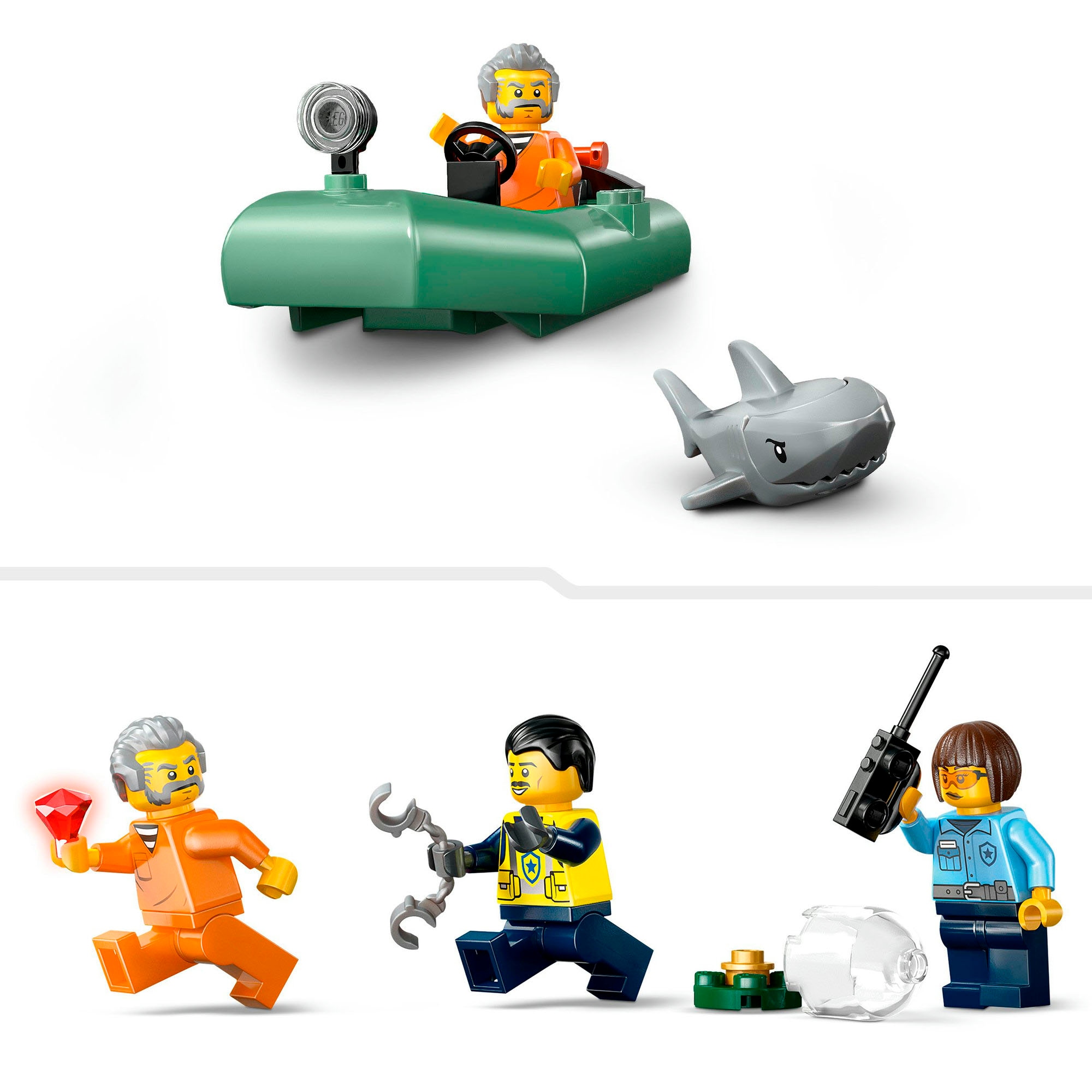 LEGO® Konstruktionsspielsteine »Verfolgungsjagd im Polizeiboot (60456), LEGO City«, (264 St.), Made in Europe