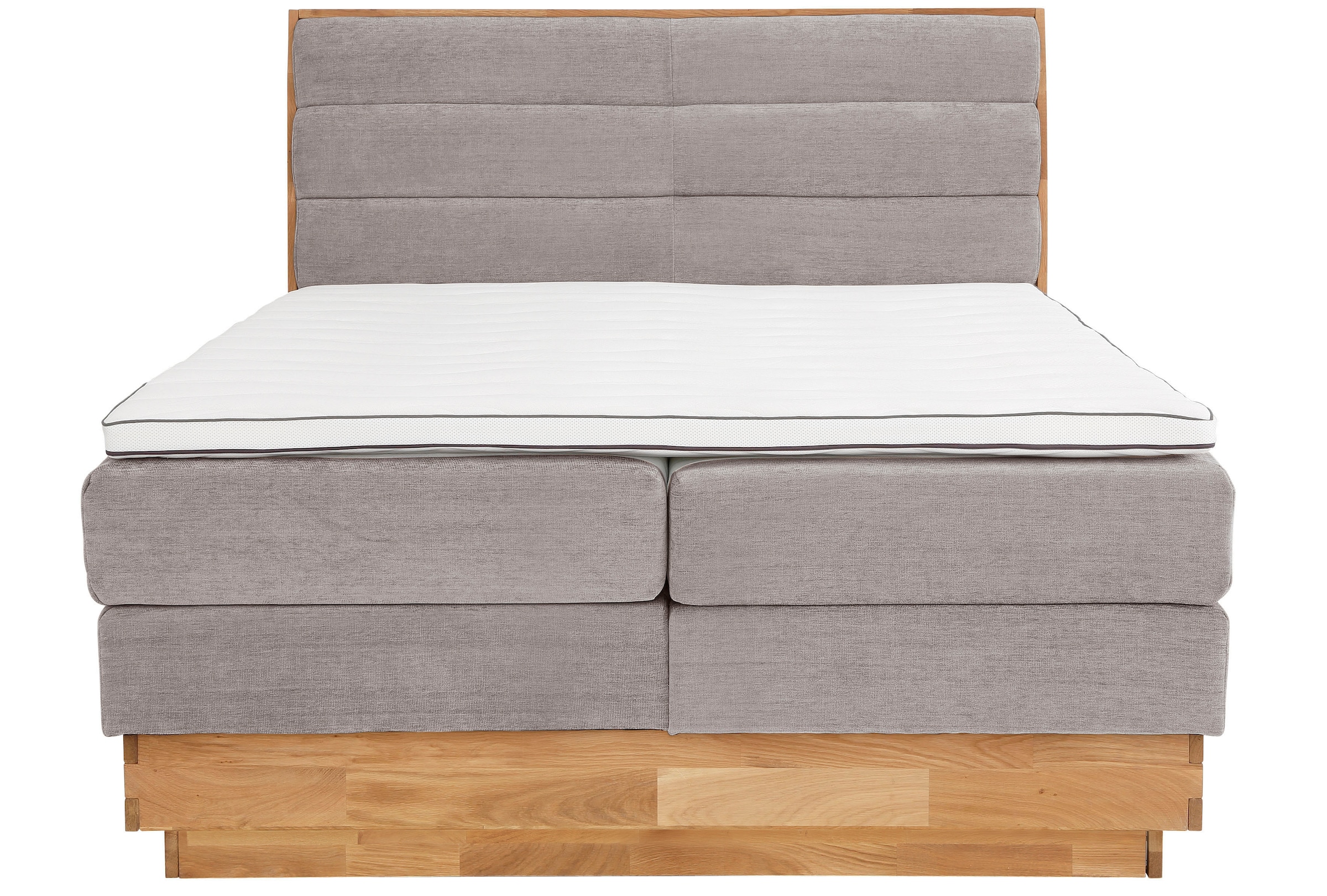 OTTO products Boxspringbett »Jenna«, ohne LED-Beleuchtung, mit zertifizierten, recycelten Bezugsstoffen