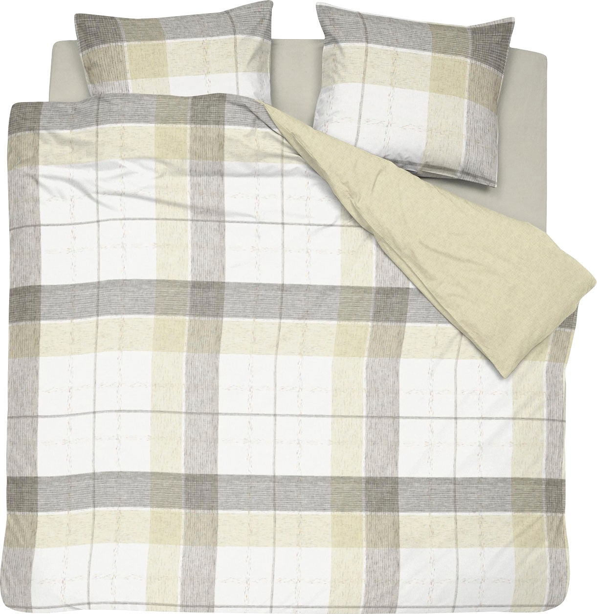 damai Wendebettwäsche »Colos« 3 Stk. tlg. mit großen Karos günstig online kaufen