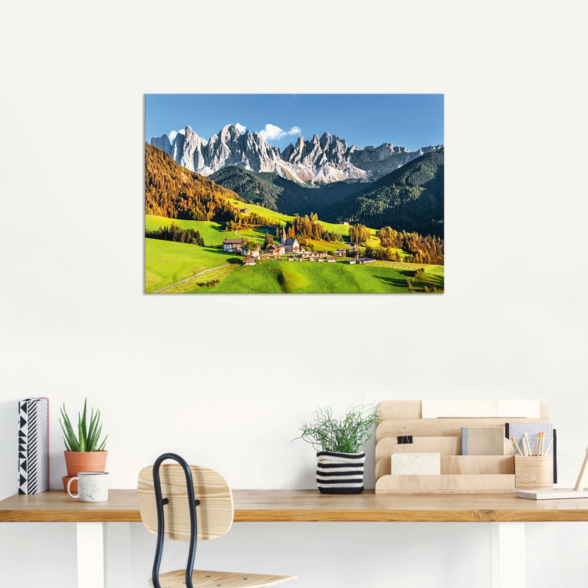 Artland Wandbild »Alpen Berge Santa Maddalena«, Berge & Alpenbilder, (1 St. günstig online kaufen