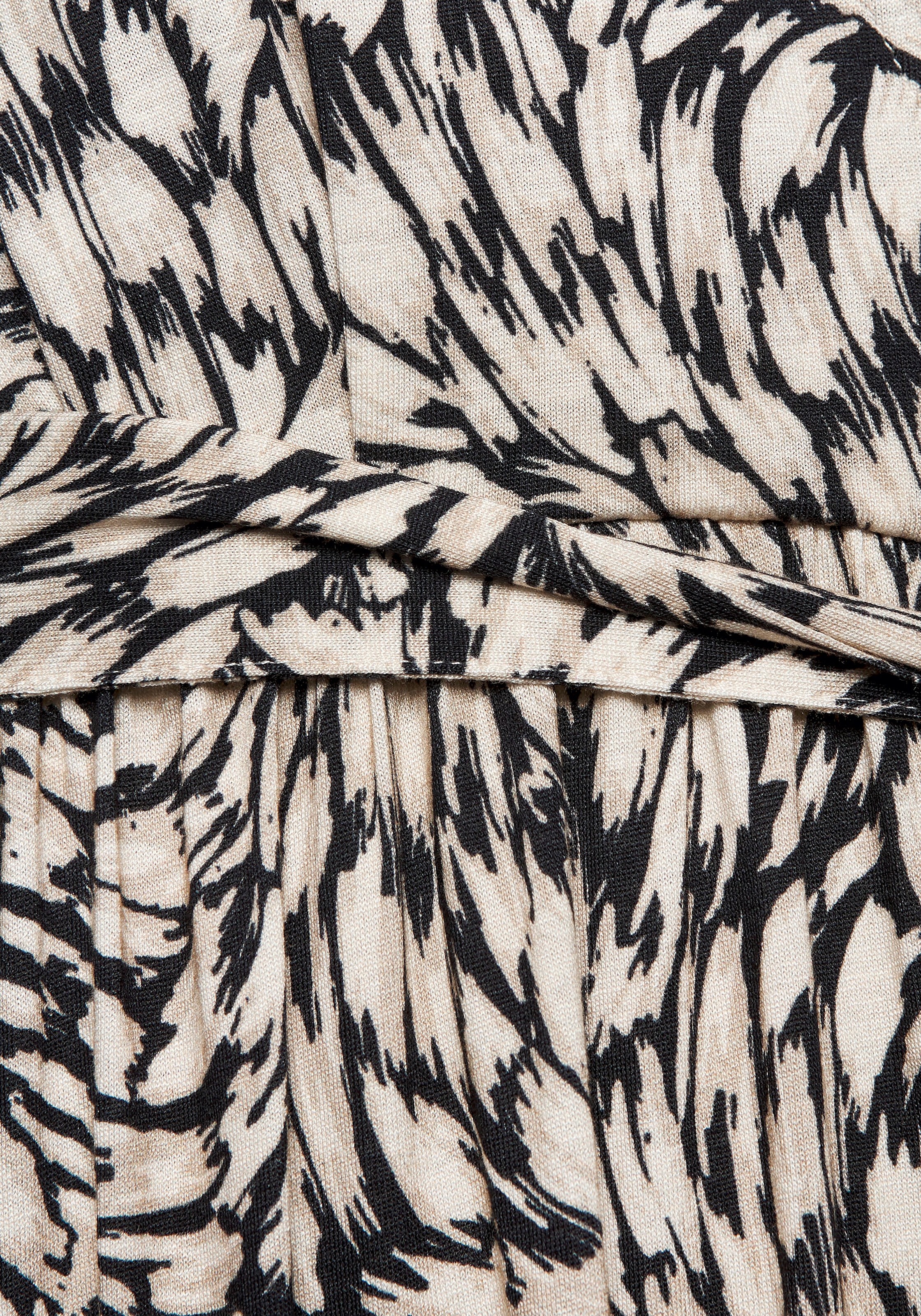 Buffalo Maxikleid, (mit Bindegürtel), mit Alloverdruck, Sommerkleid mit Taschen, Strandkleid
