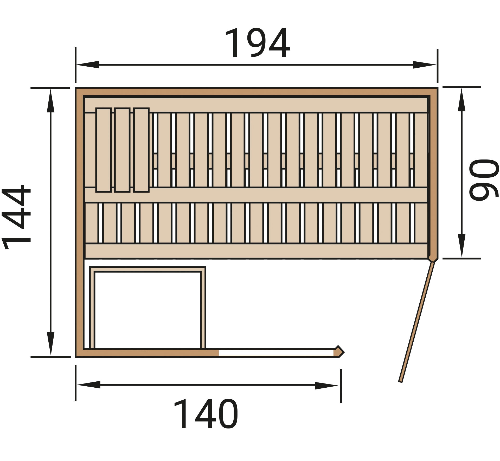 weka Sauna »Element-Ecksauna VARBERG 1« vorgefertigte Elemente, Fensterelement, moderne Ganzglastür