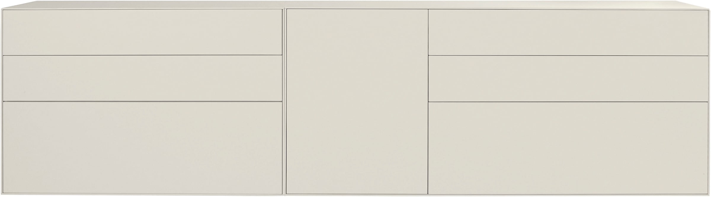 LeGer Home by Lena Gercke Sideboard »Essentials«, (2 St.), Breite: 279cm, MDF lackiert, Push-to-open-Funktion